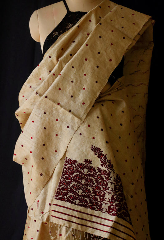 Authentic Muga Silk Traditional Mekhela Chador Set
