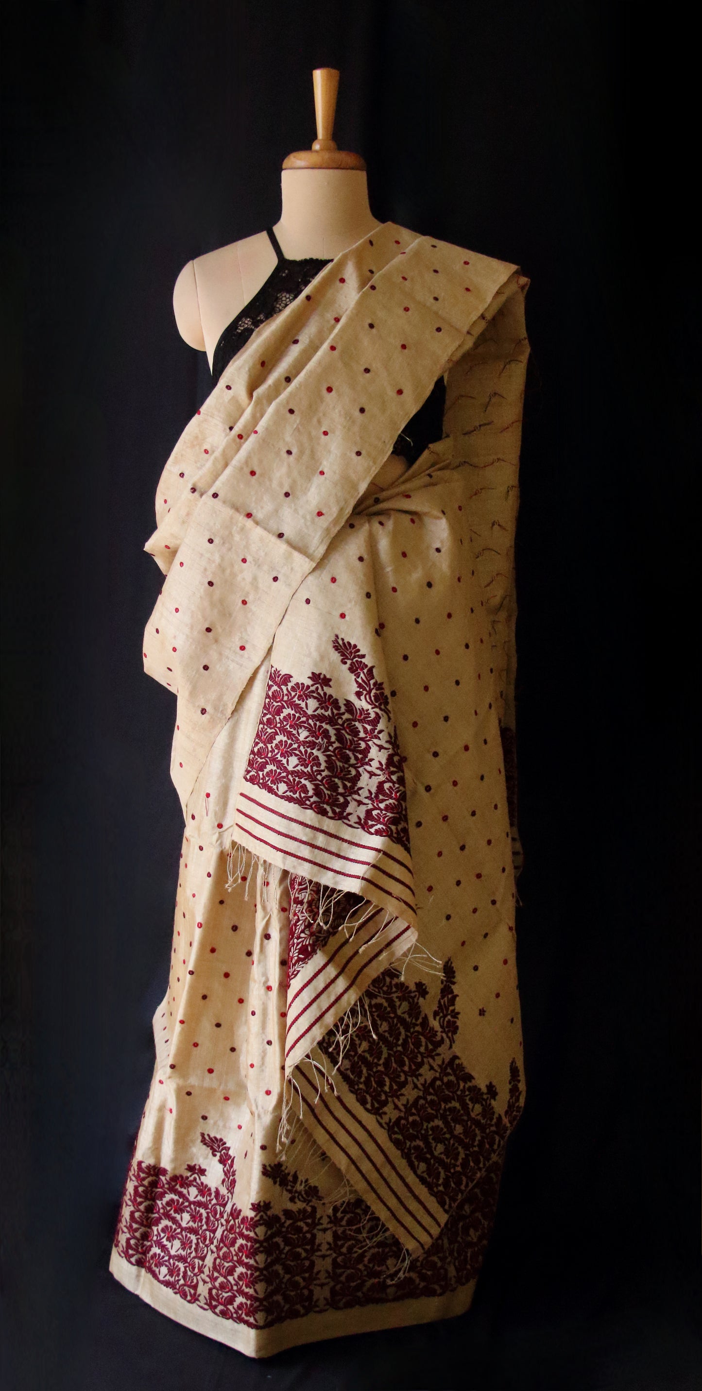 Authentic Muga Silk Traditional Mekhela Chador Set