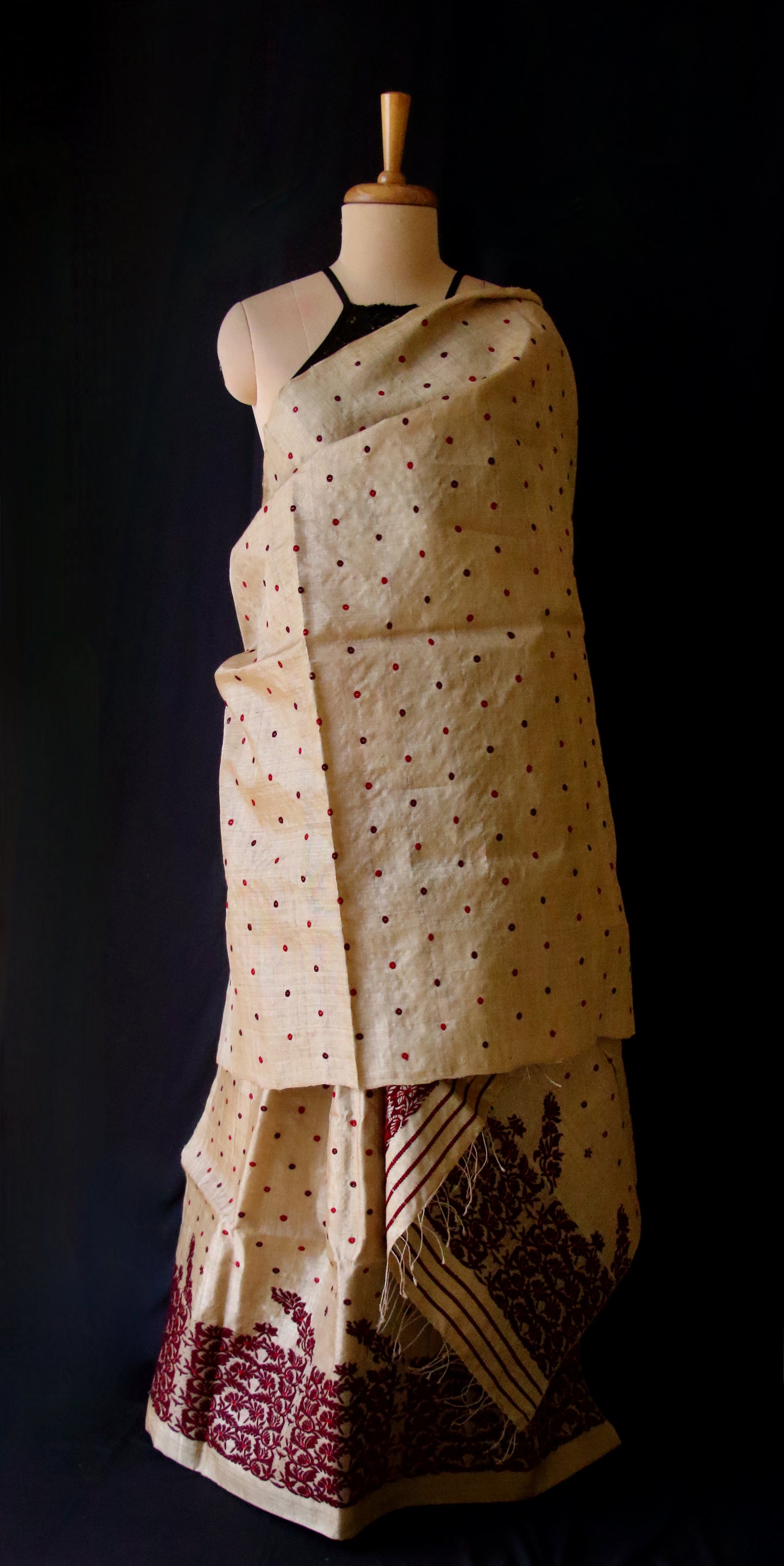 Authentic Muga Silk Traditional Mekhela Chador Set