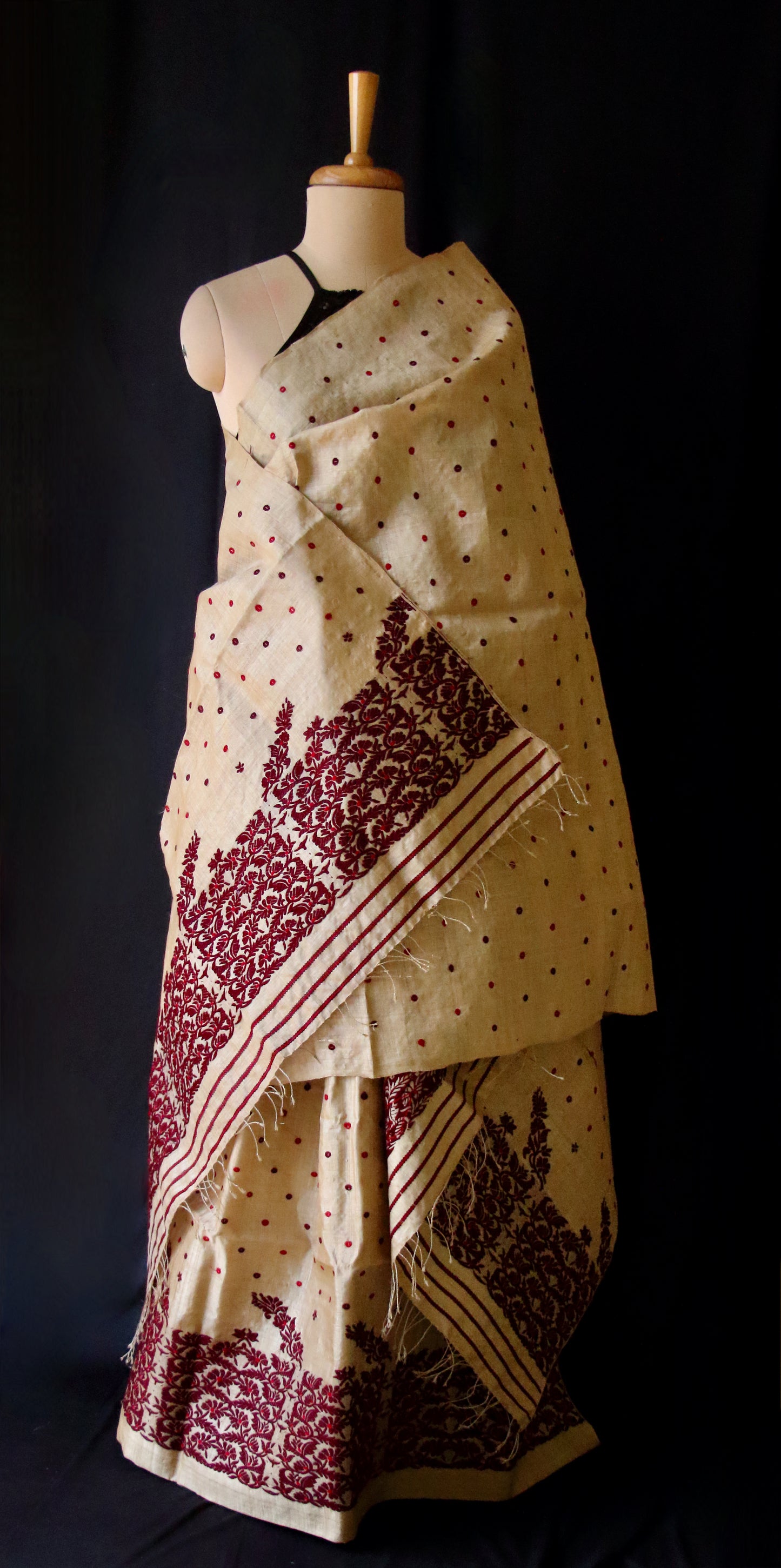 Authentic Muga Silk Traditional Mekhela Chador Set