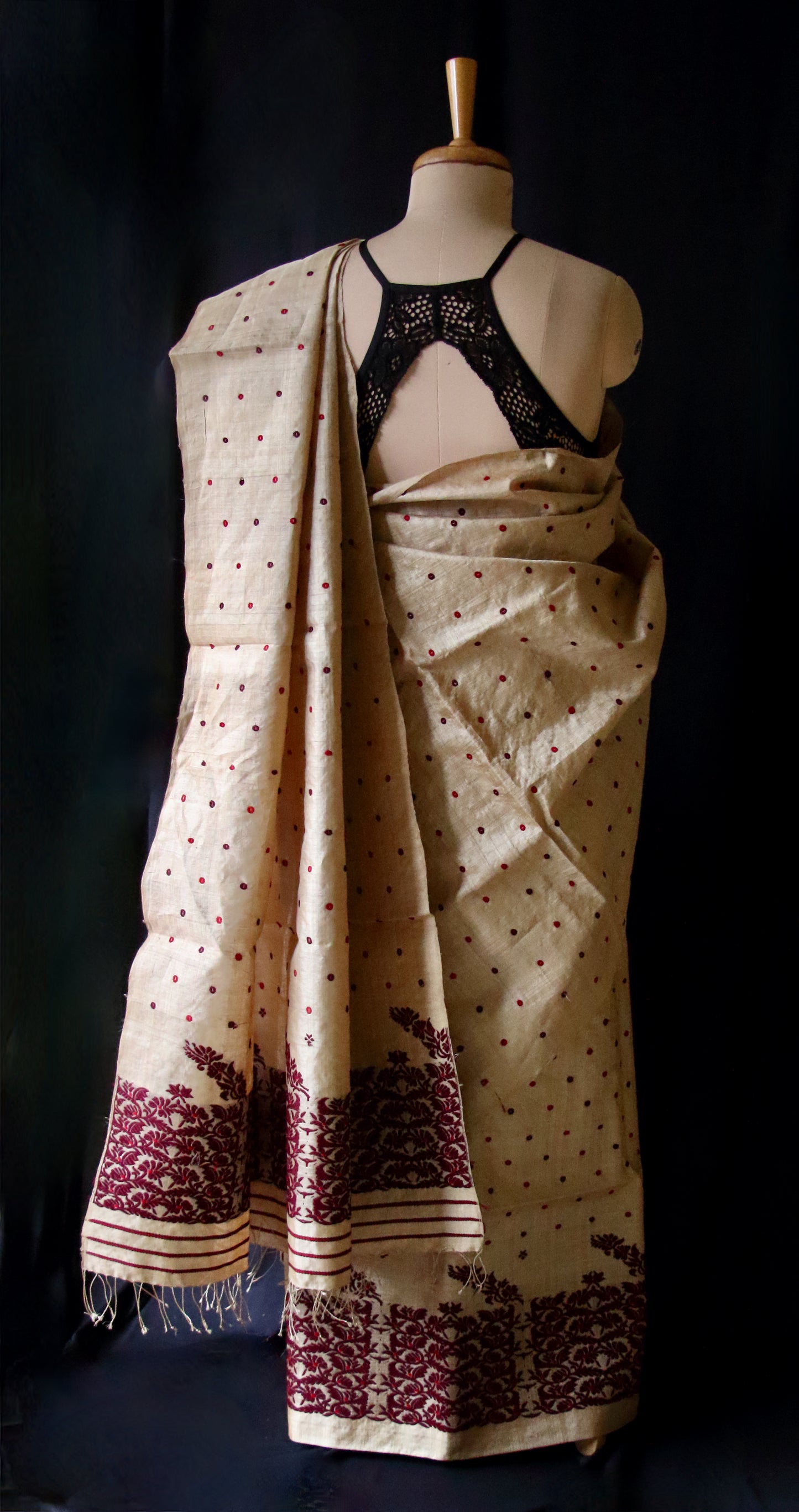 Authentic Muga Silk Traditional Mekhela Chador Set