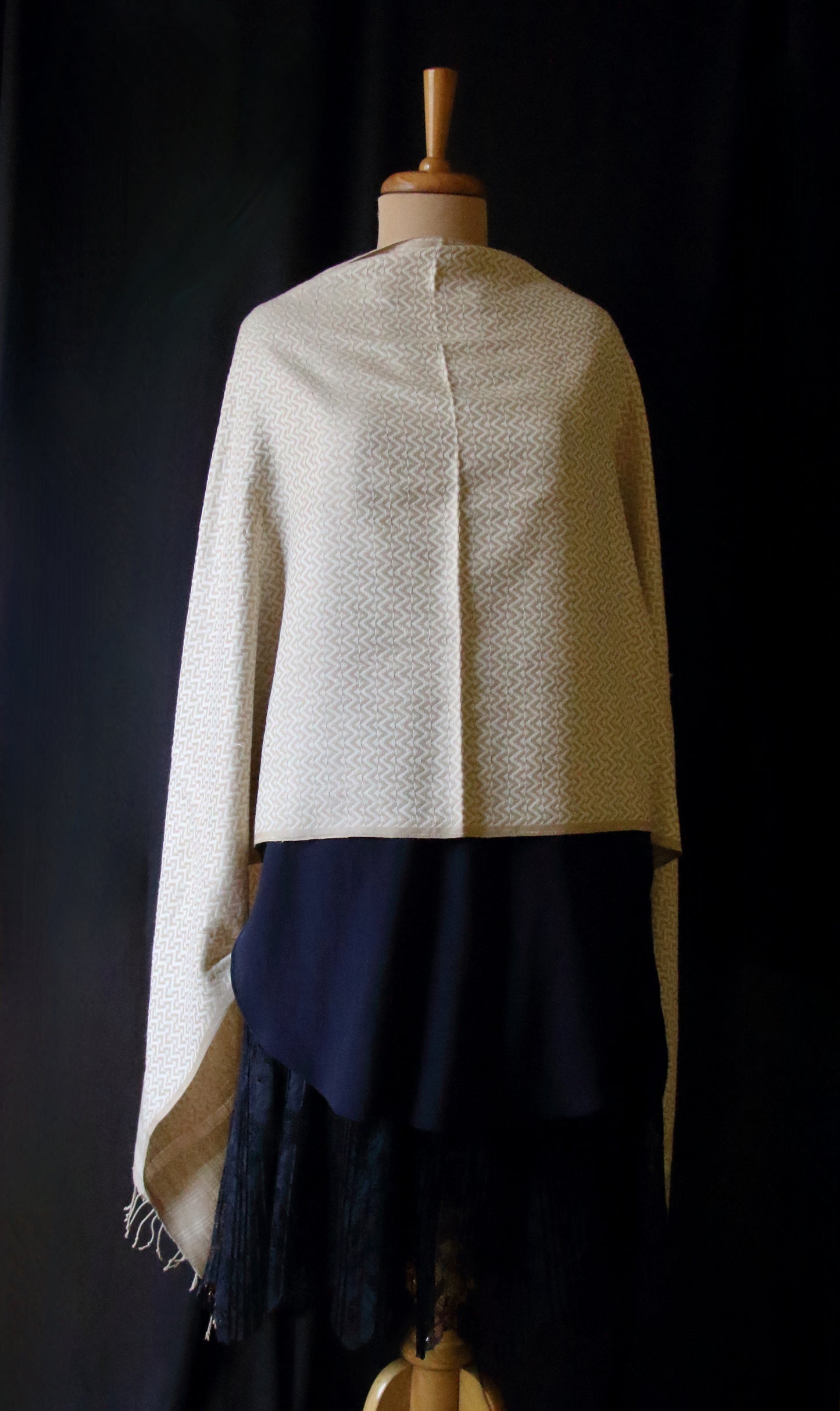 Eri Silk Handwoven scarf with all over motifs from Assam