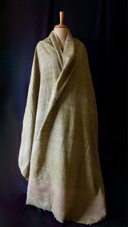 Handwoven / Handspun Yarns /Natural Dyed  Extra Large Eri Silk Shawl from Assam