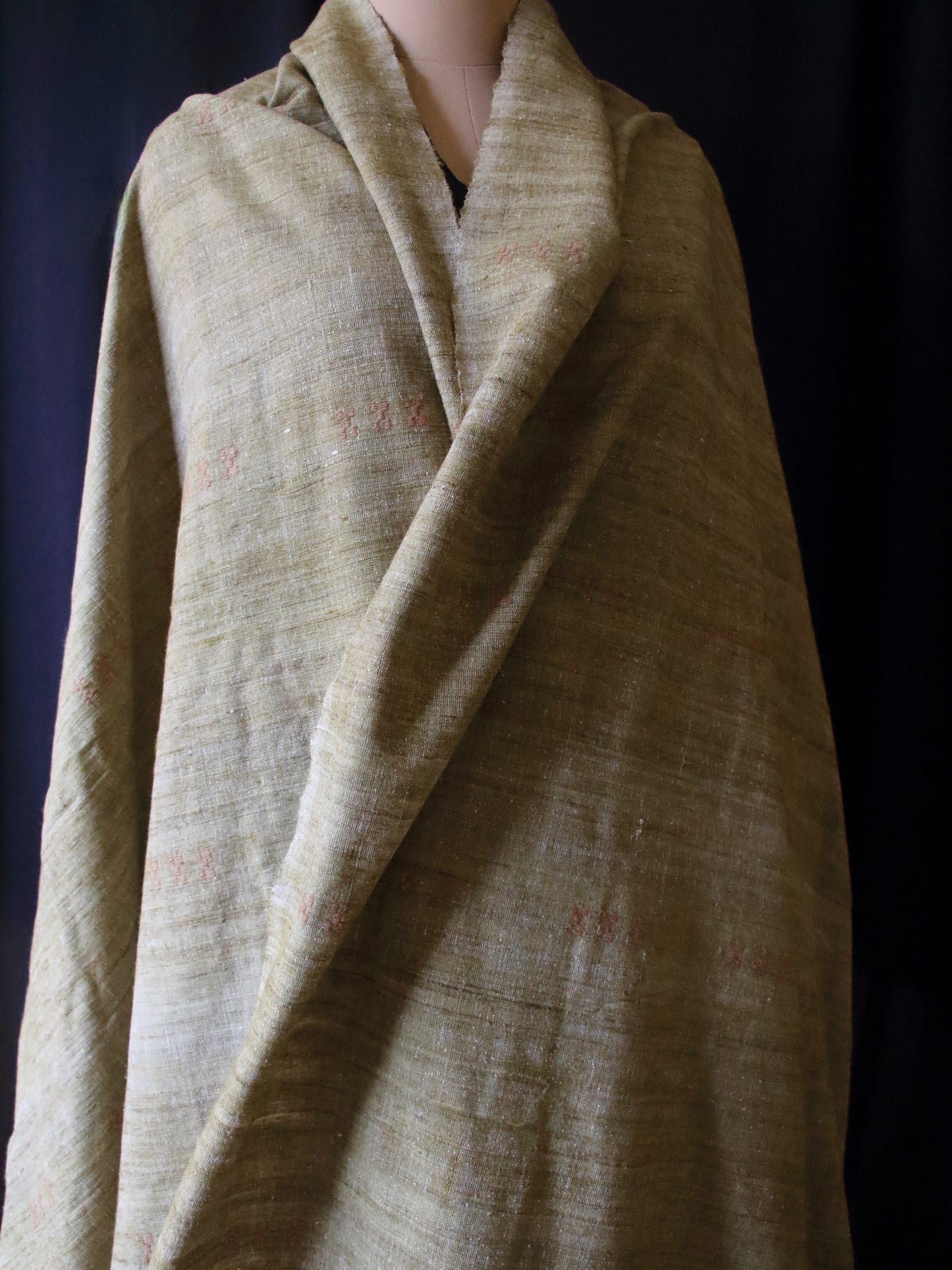 Handwoven / Handspun Yarns /Natural Dyed  Extra Large Eri Silk Shawl from Assam