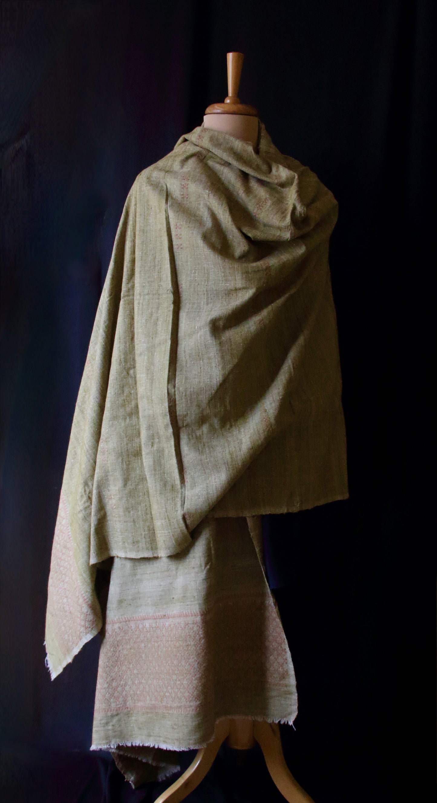 Handwoven / Handspun Yarns /Natural Dyed  Extra Large Eri Silk Shawl from Assam