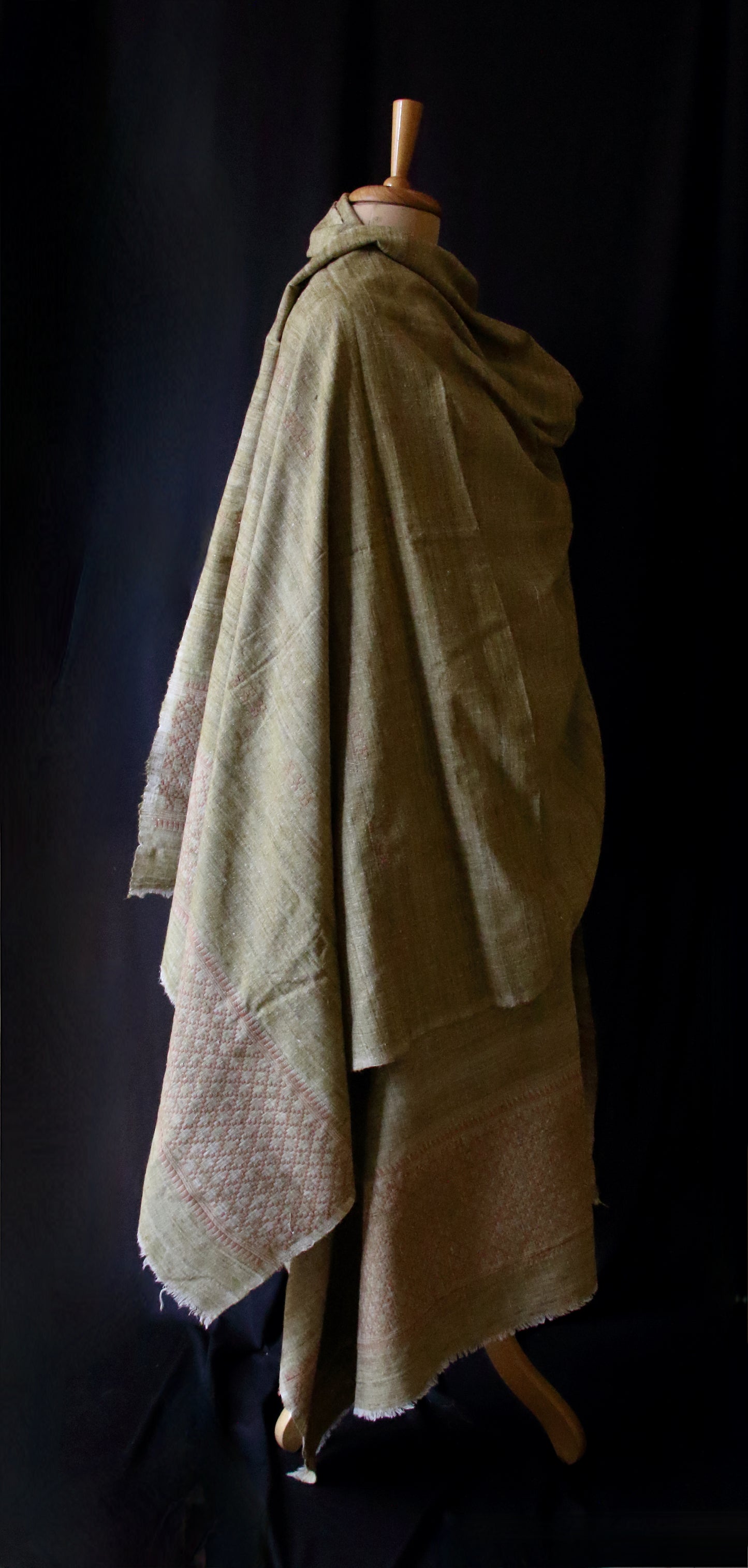 Handwoven / Handspun Yarns /Natural Dyed  Extra Large Eri Silk Shawl from Assam