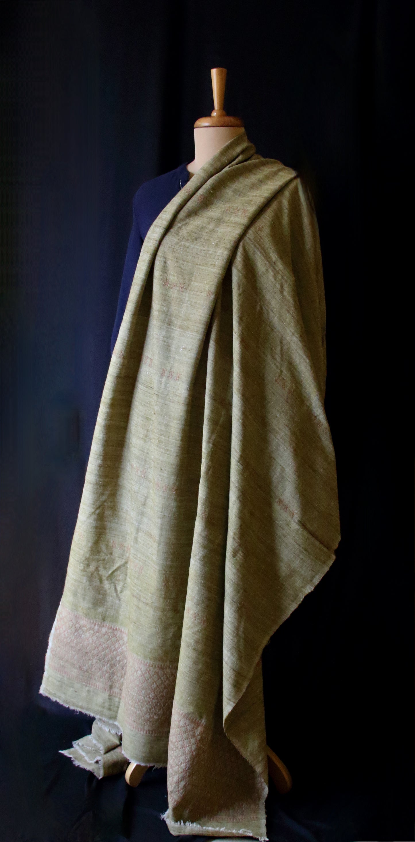 Handwoven / Handspun Yarns /Natural Dyed  Extra Large Eri Silk Shawl from Assam