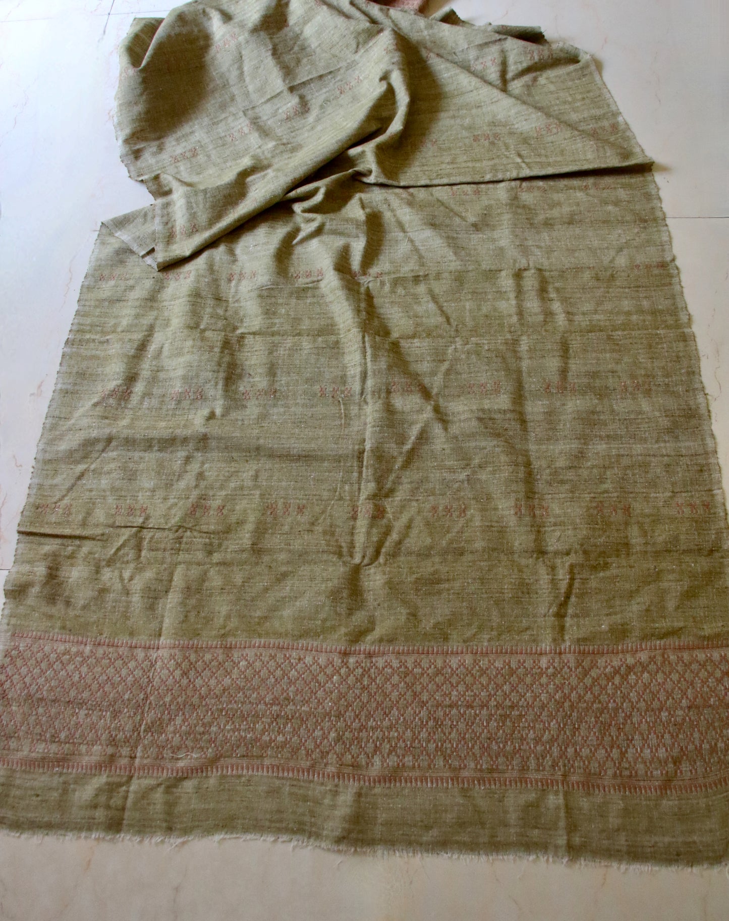 Handwoven / Handspun Yarns /Natural Dyed  Extra Large Eri Silk Shawl from Assam