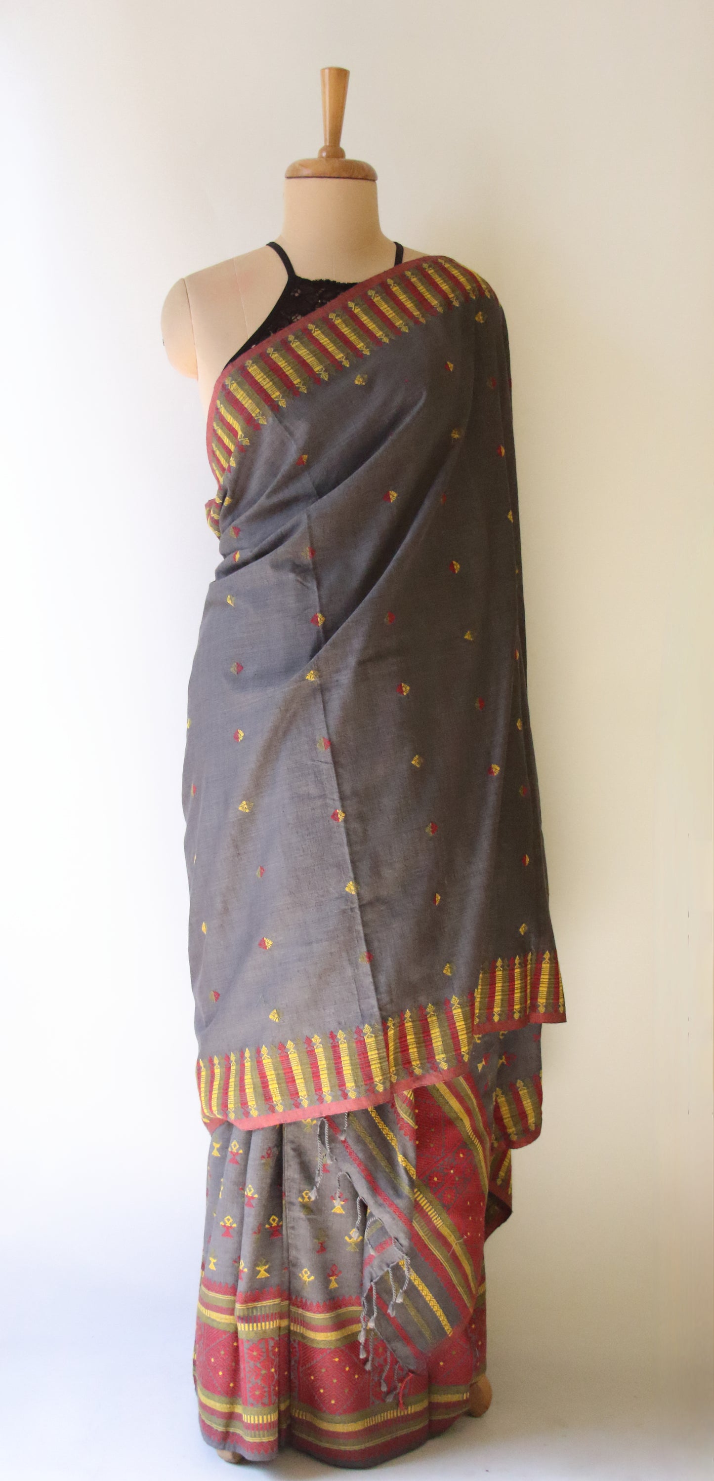 Natural Dyed  Eri Silk Traditional Mekhela Chador Set from Assam