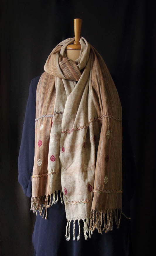 Natural Dyed Eri Silk Handwoven Scarf from Assam