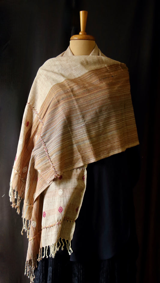 Natural Dyed Eri Silk Handwoven Scarf from Assam
