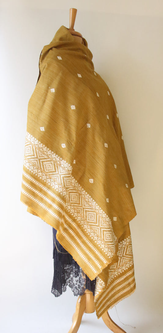 Handwoven Natural Dyed Cotton Eri Silk Shawl from Assam (Copy)