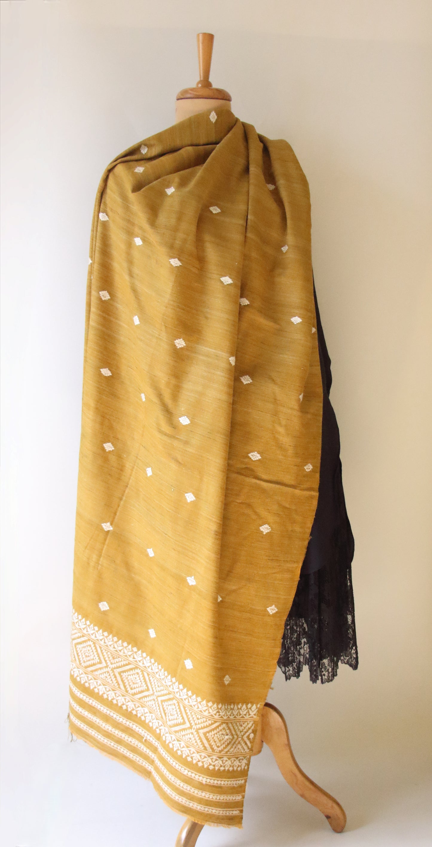 Handwoven Natural Dyed Cotton Eri Silk Shawl from Assam (Copy)