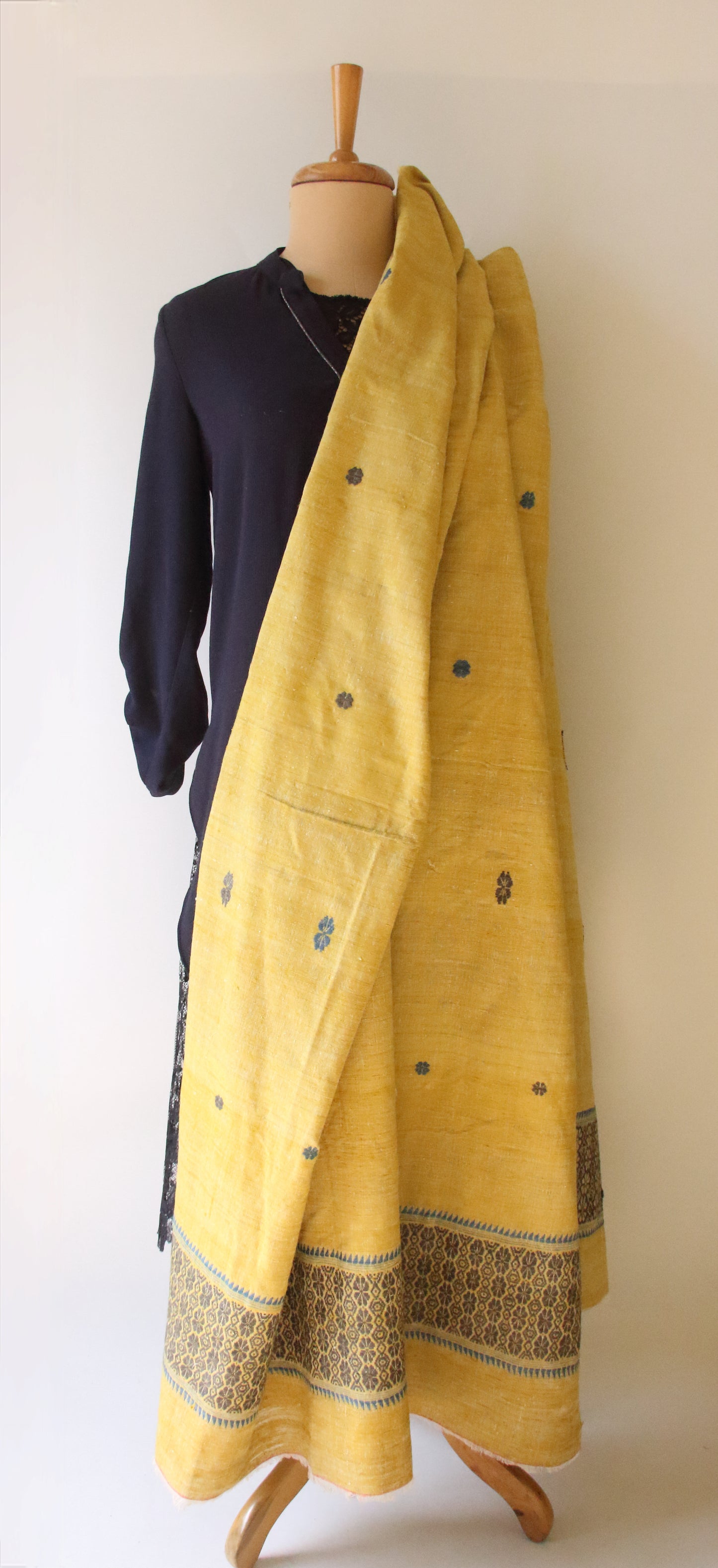 Handwoven Natural Dyed  Extra Large Eri Silk Shawl from Assam