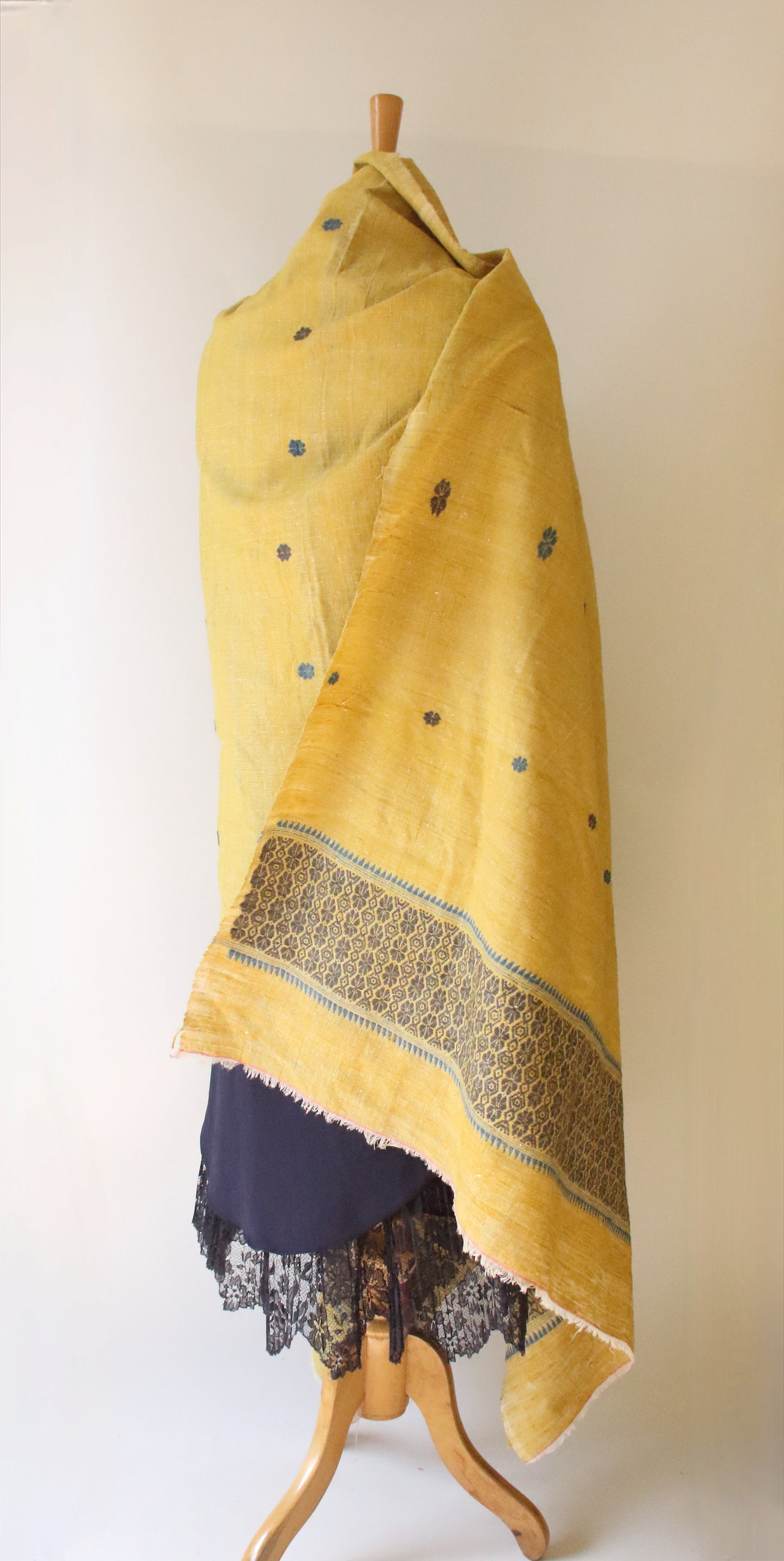 Handwoven Natural Dyed  Extra Large Eri Silk Shawl from Assam
