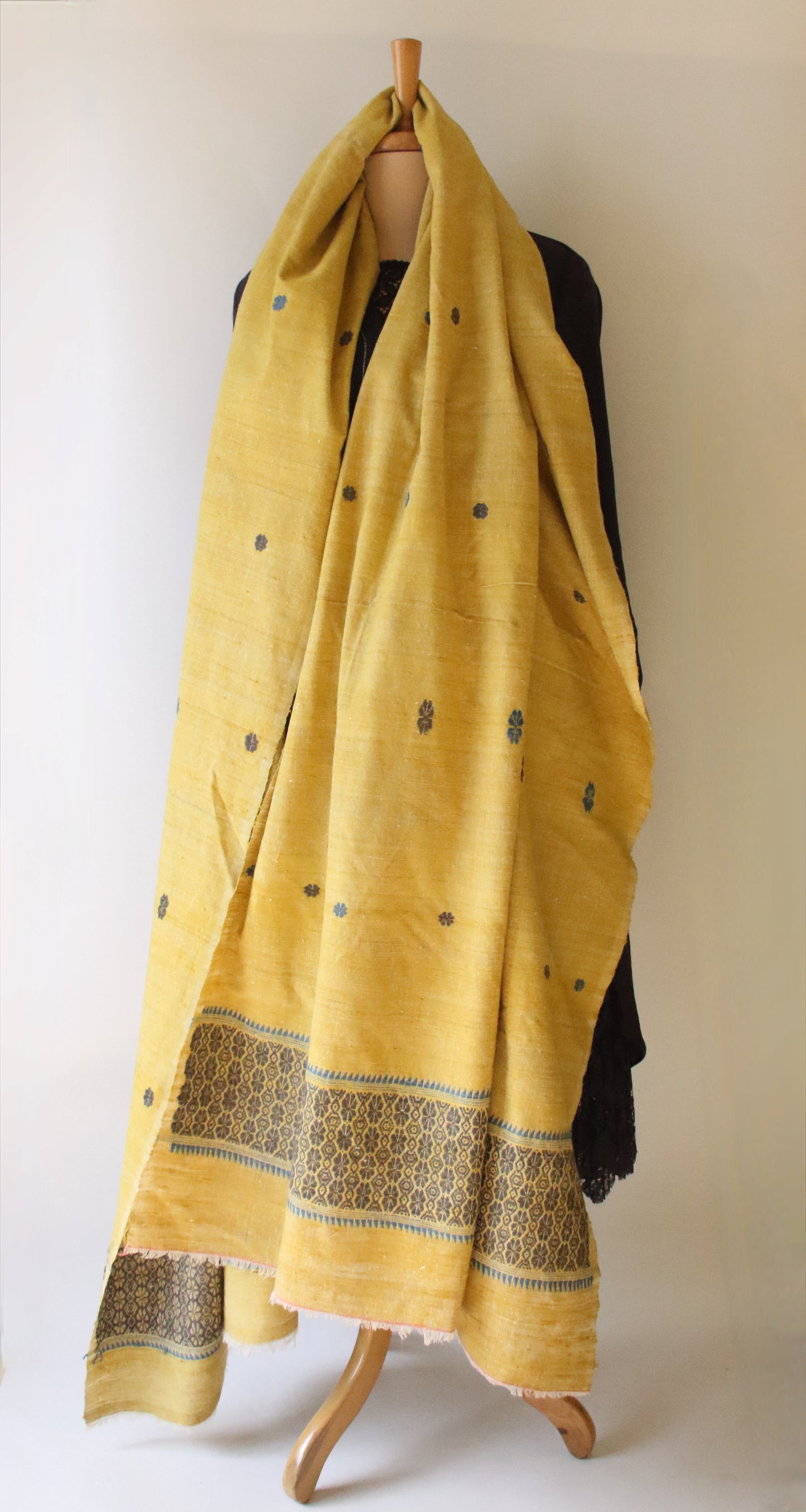 Handwoven Natural Dyed  Extra Large Eri Silk Shawl from Assam