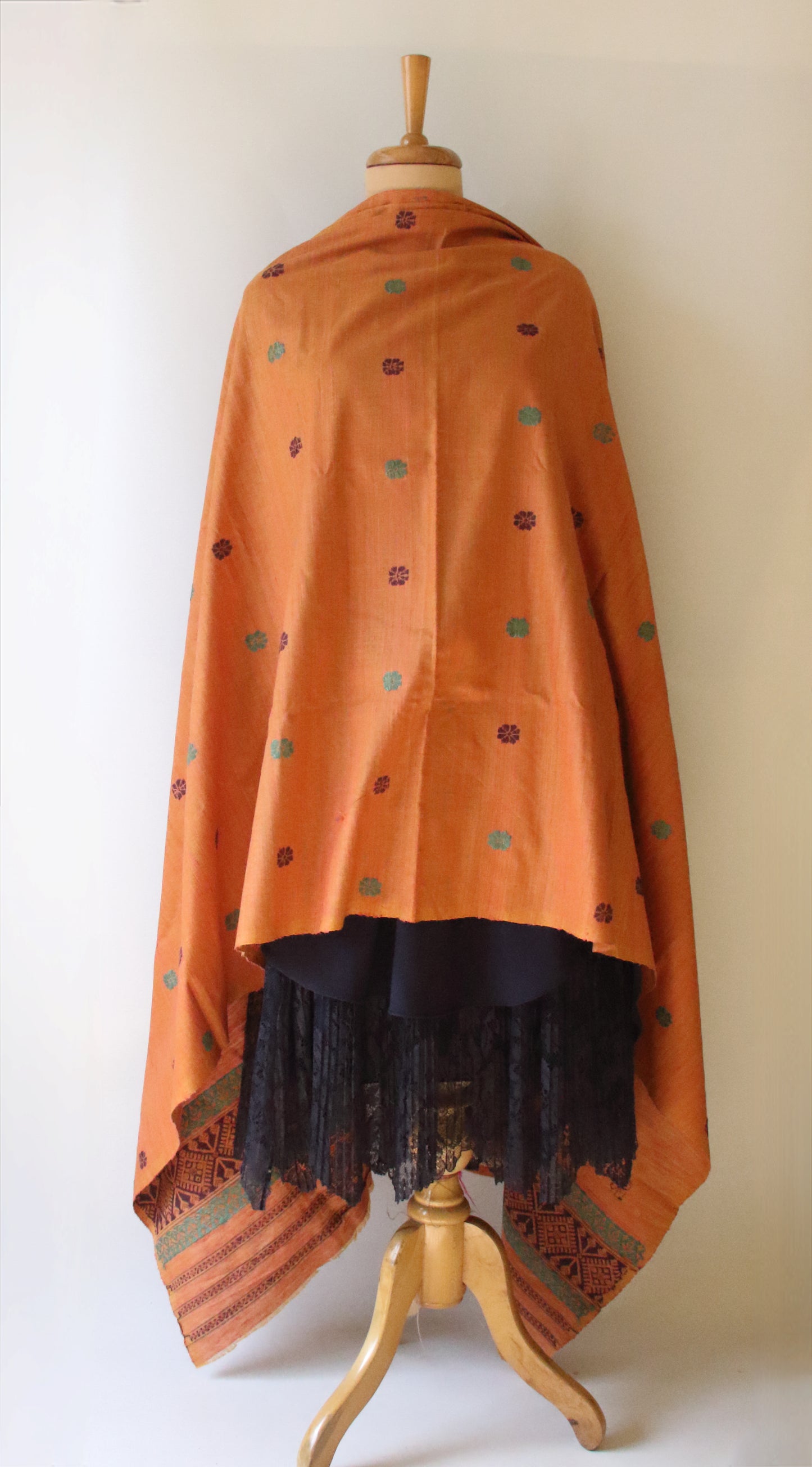 Handwoven Natural Dyed Cotton Eri Silk Shawl from Assam