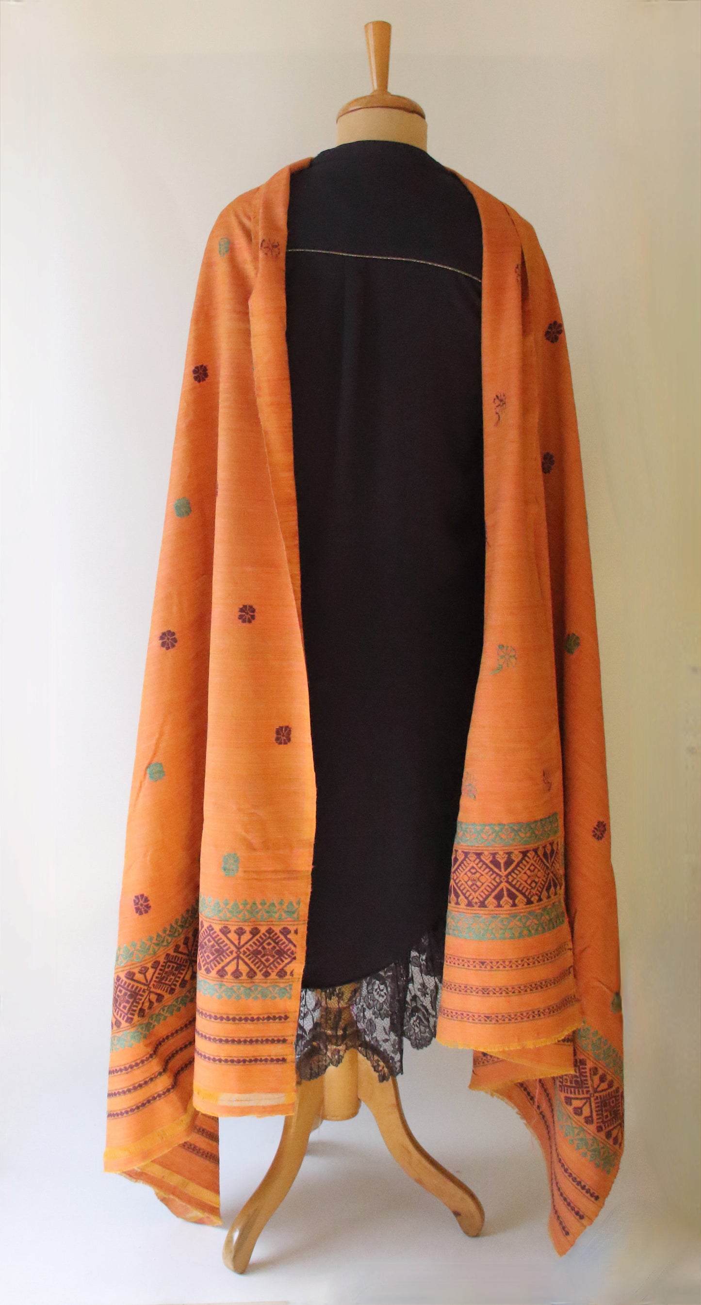 Handwoven Natural Dyed Cotton Eri Silk Shawl from Assam