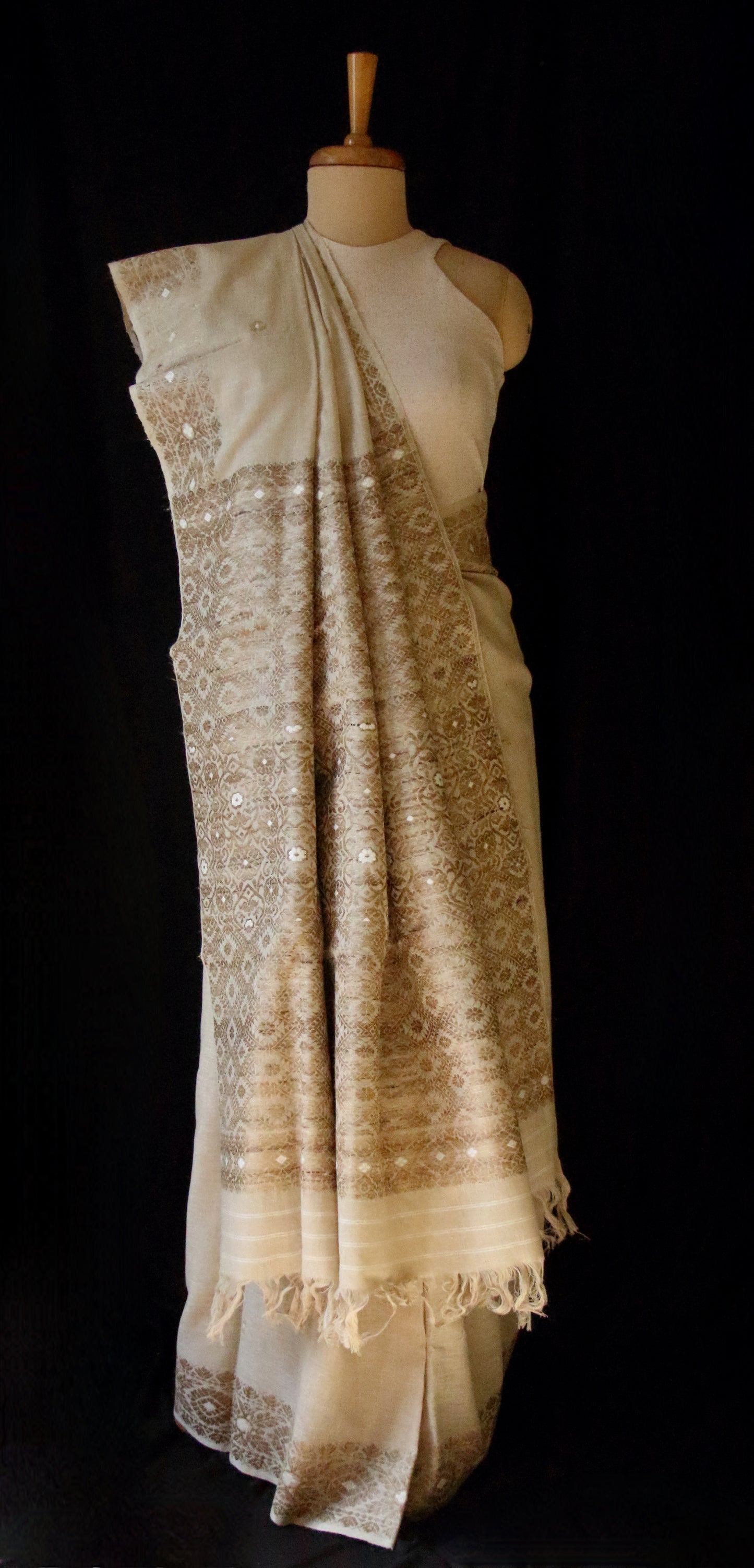 Eri Silk Saree in Natural Brown colour from Assam