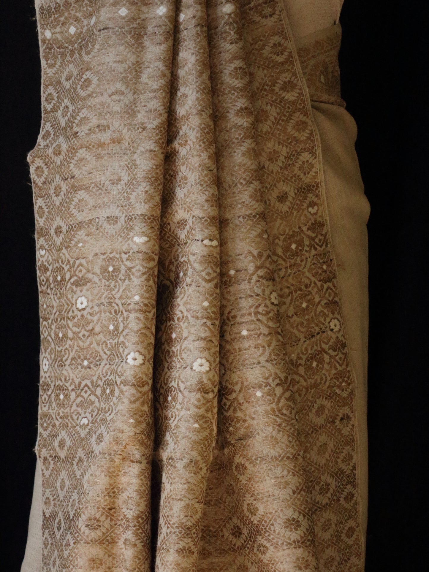 Eri Silk Saree in Natural Brown colour from Assam