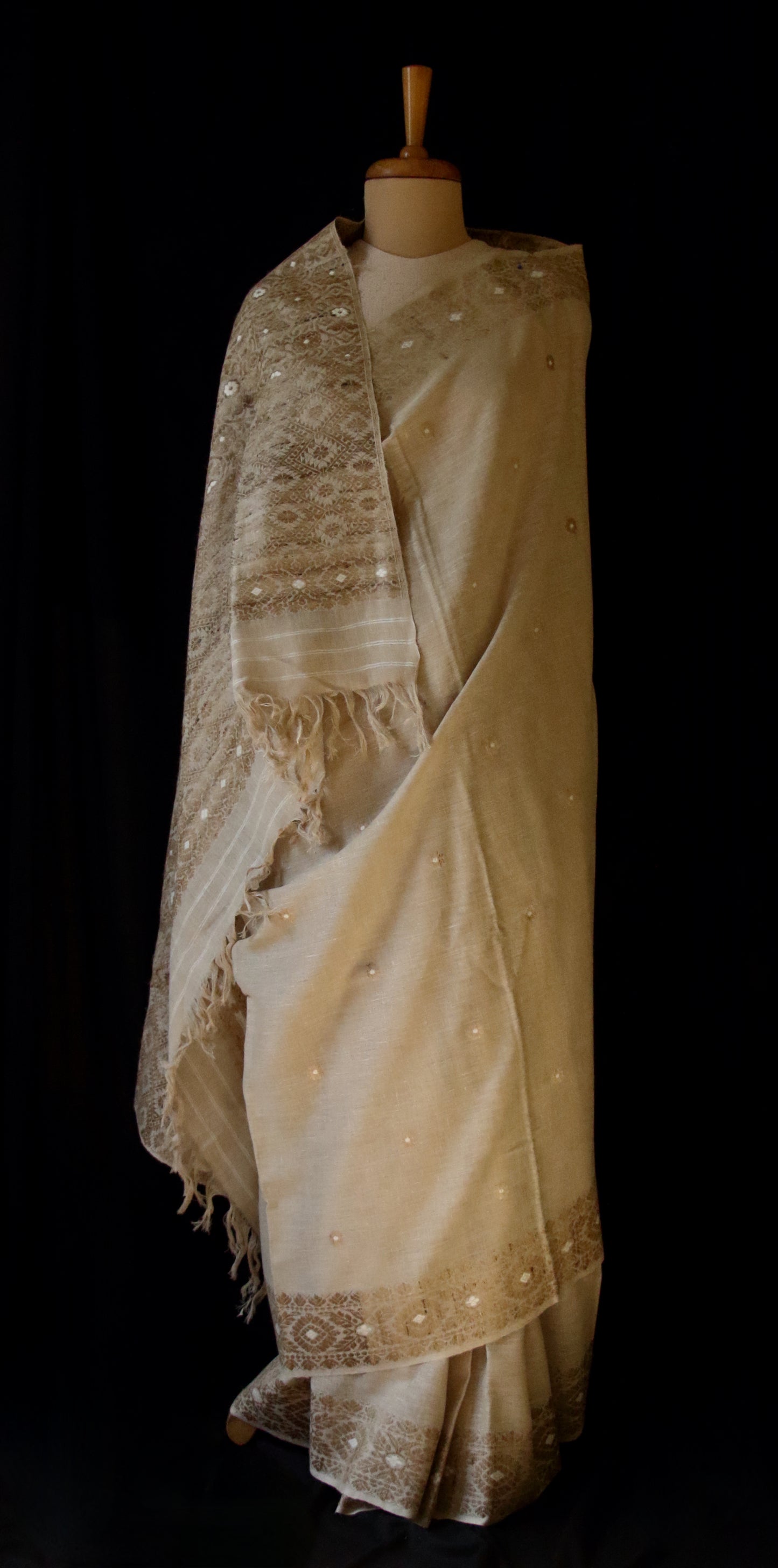 Eri Silk Saree in Natural Brown colour from Assam