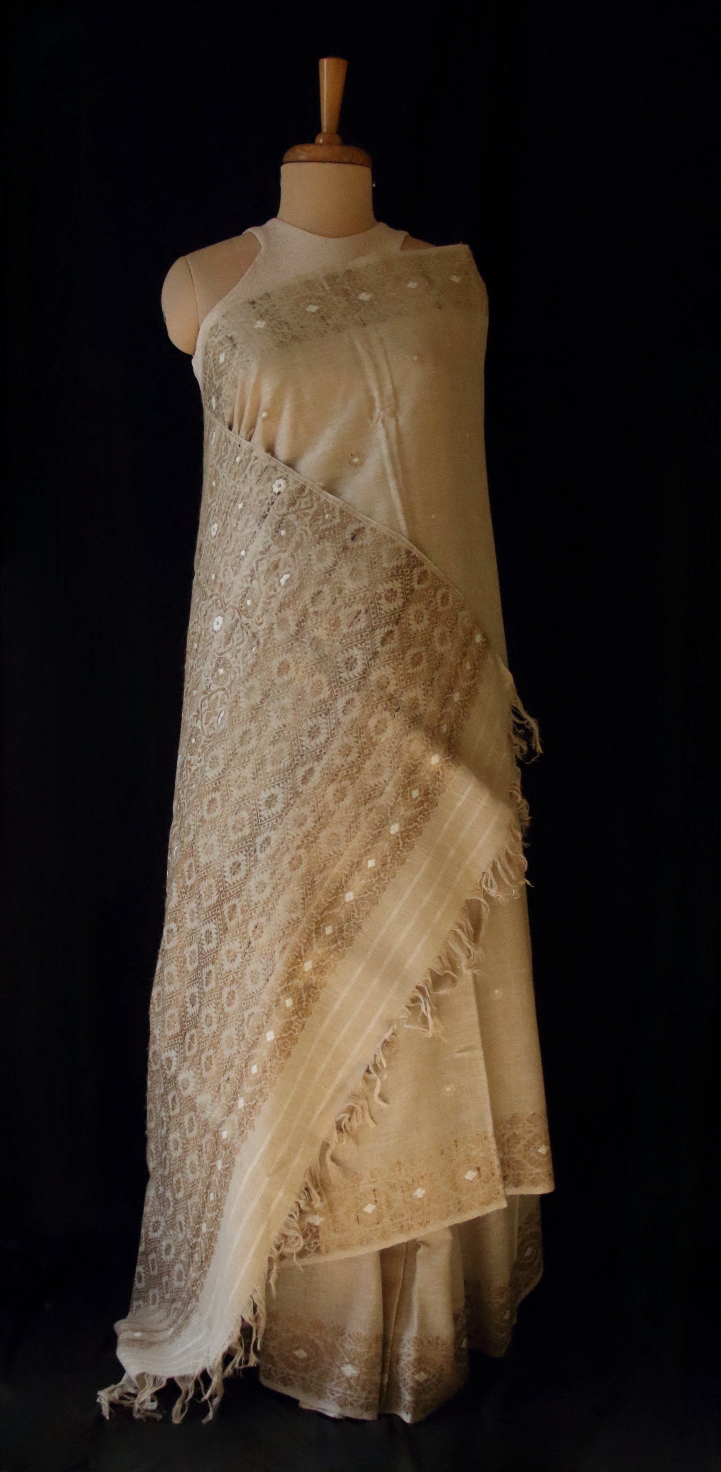 Eri Silk Saree in Natural Brown colour from Assam