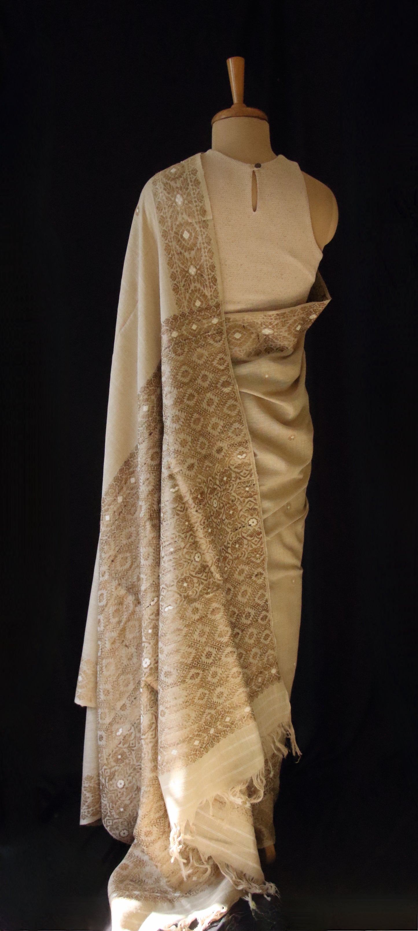 Eri Silk Saree in Natural Brown colour from Assam