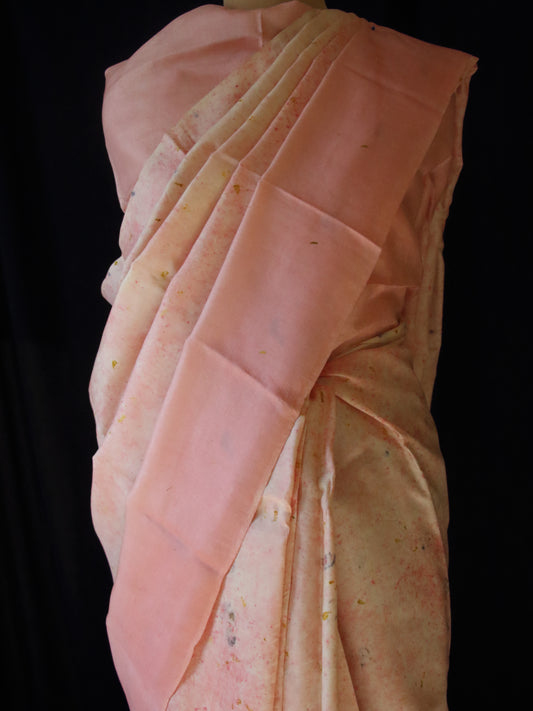 Natural dyed / Eco printed  Tassar Silk Saree