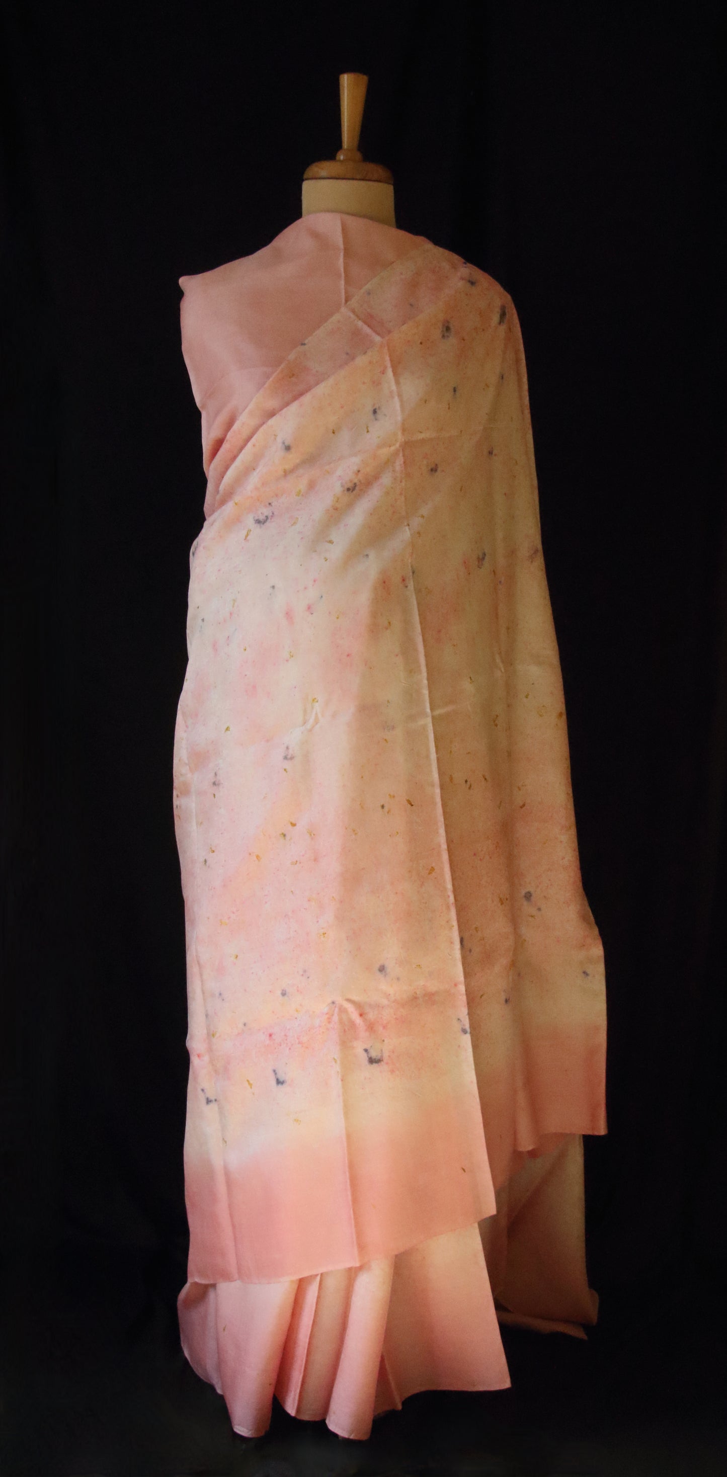 Natural dyed / Eco printed  Tassar Silk Saree