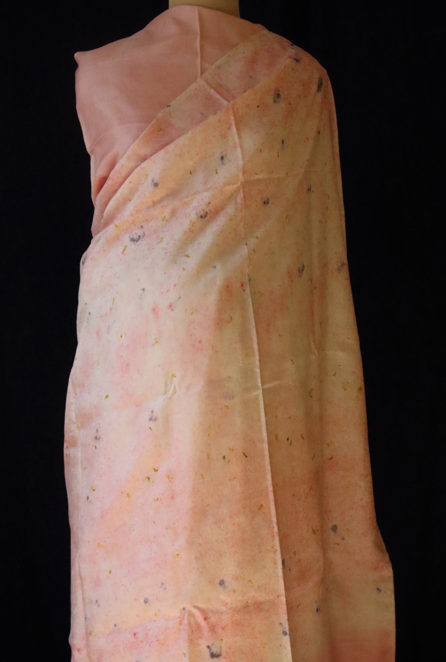 Natural dyed / Eco printed  Tassar Silk Saree