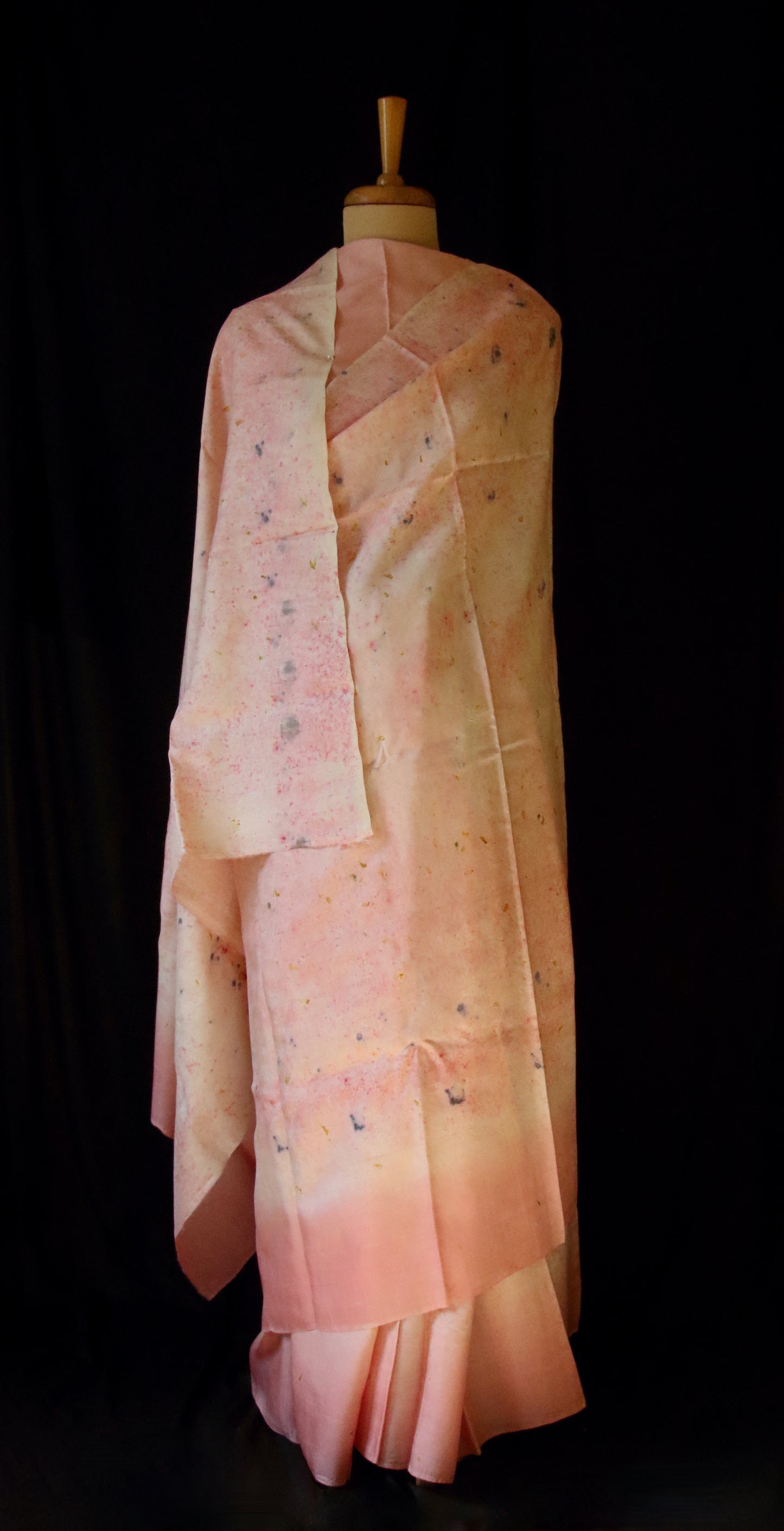 Natural dyed / Eco printed  Tassar Silk Saree