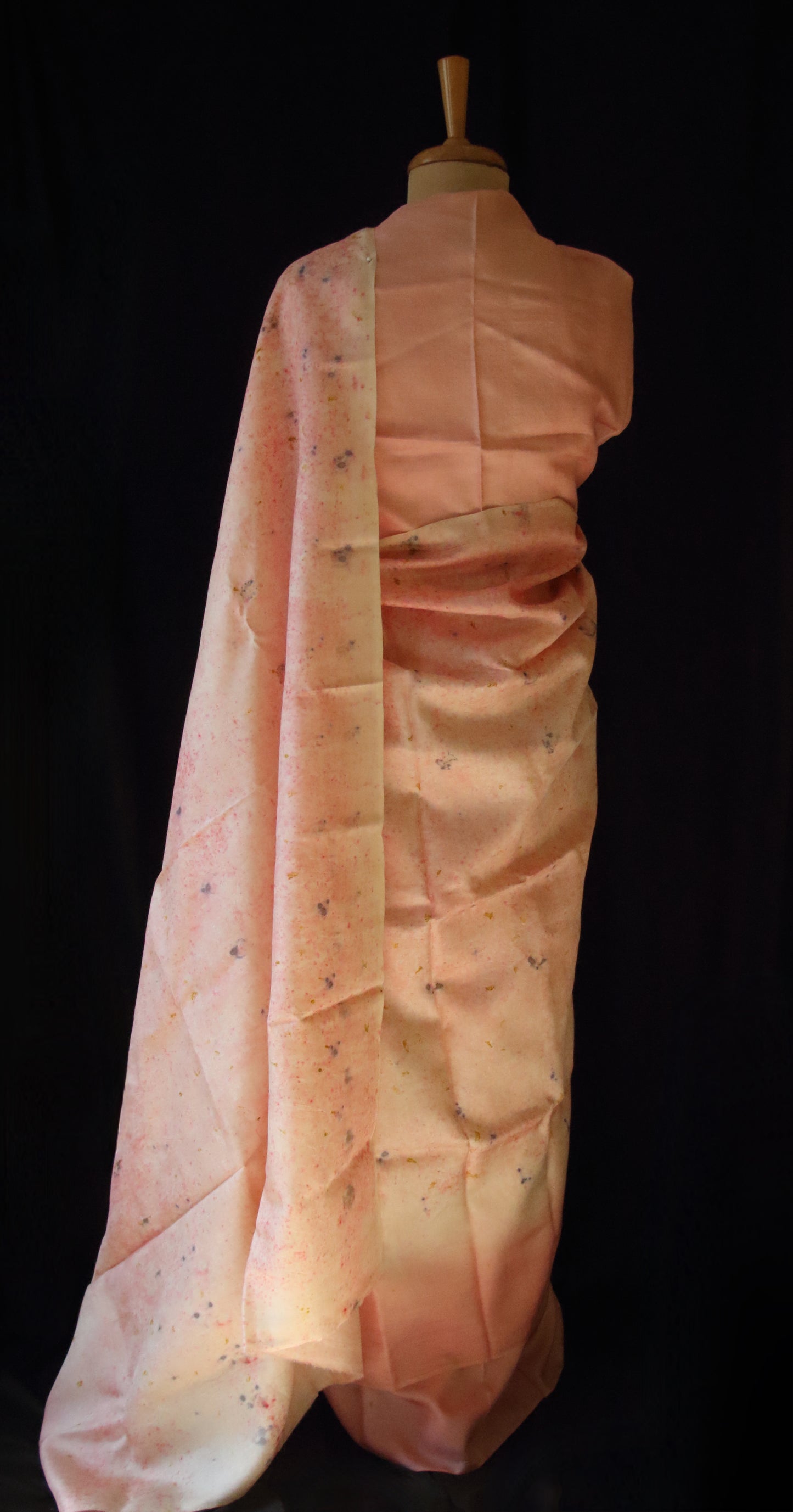 Natural dyed / Eco printed  Tassar Silk Saree
