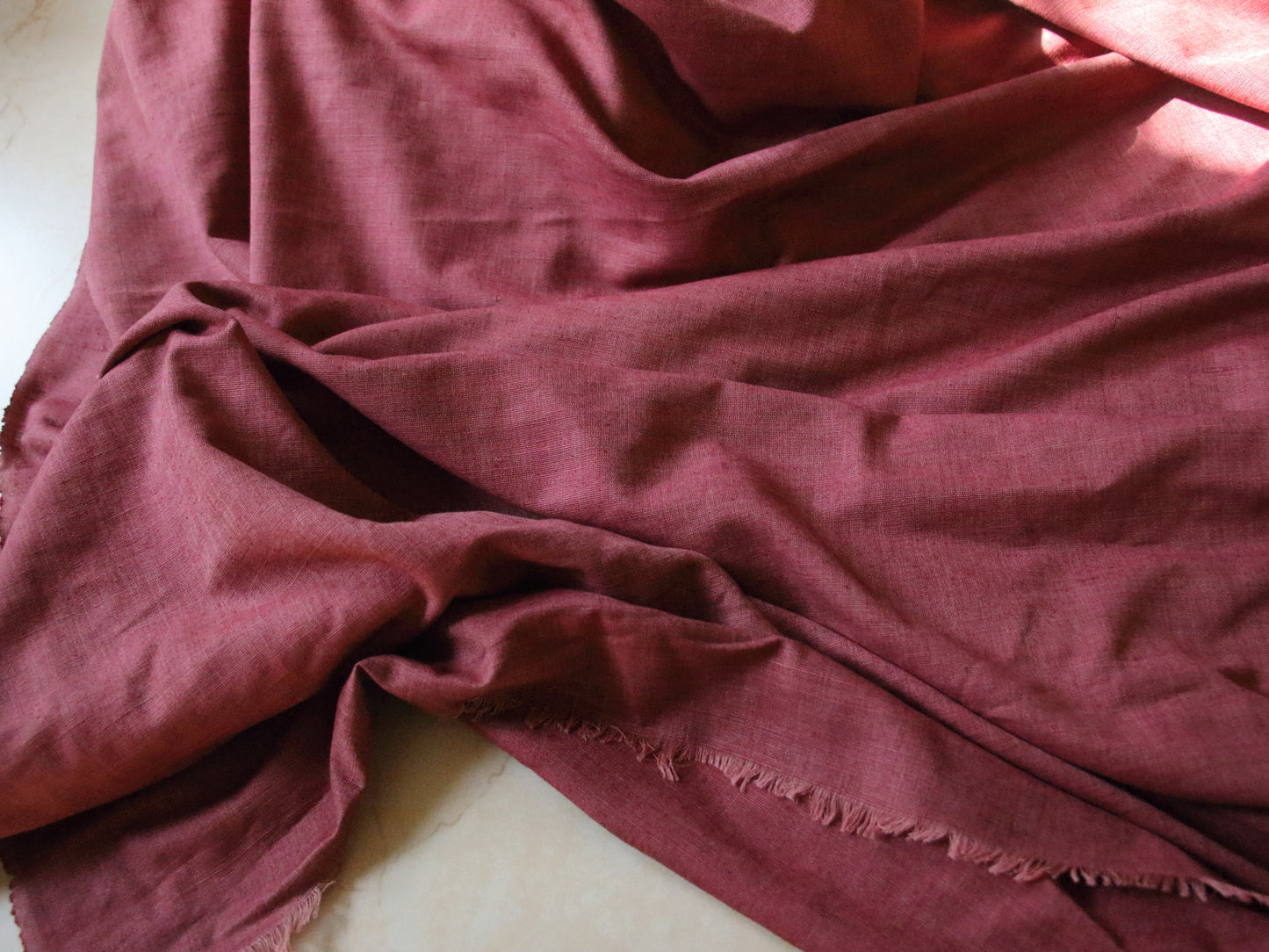 Natural dyed  Handwoven Cotton by  Eri Silk Fabric - 45" Width