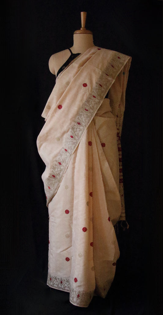 Handloom Eri Silk & Tassar Silk Sari from Assam