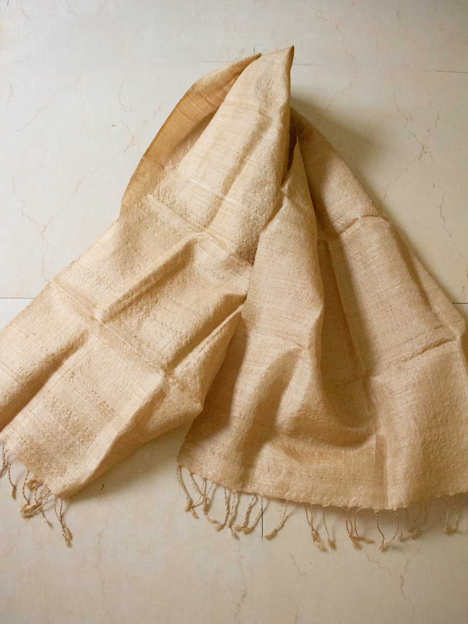 Hundred Percent Handwoven Muga Silk / Golden Silk Scarf from Assam