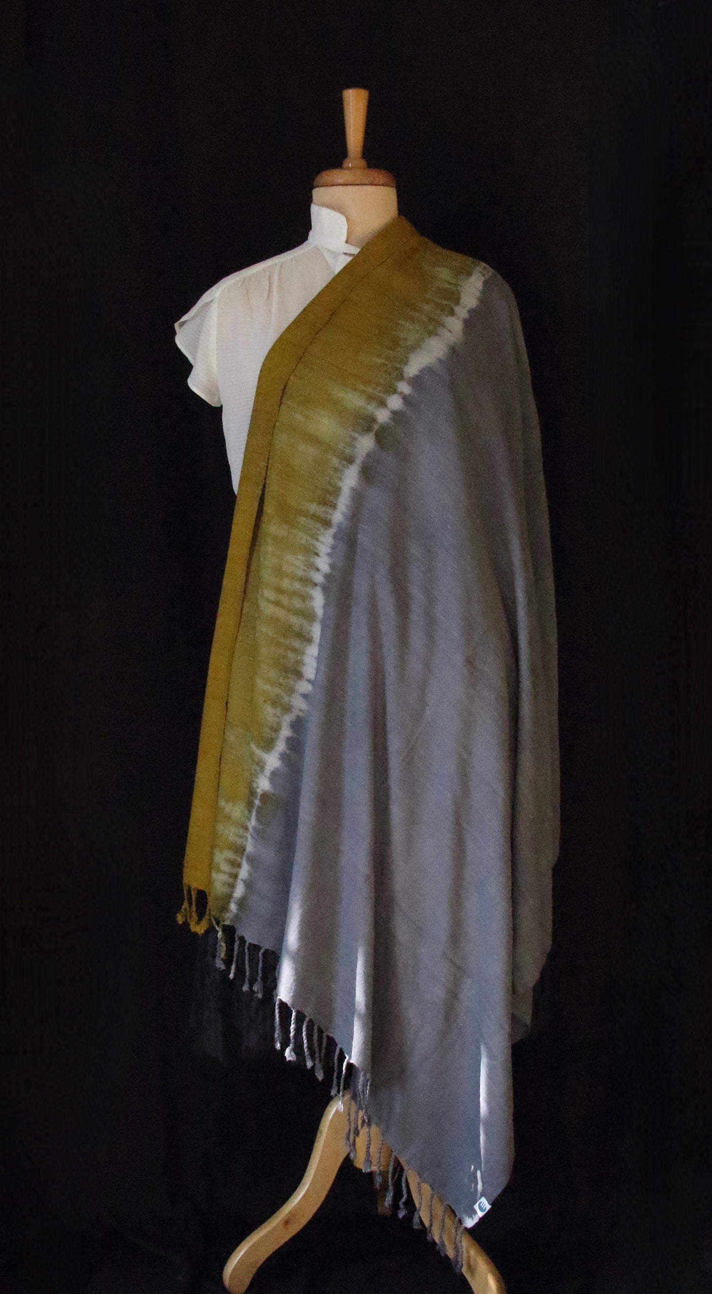 Tie & dye Handwoven Natural Dyed Eri Silk Throw / Shawl from Assam