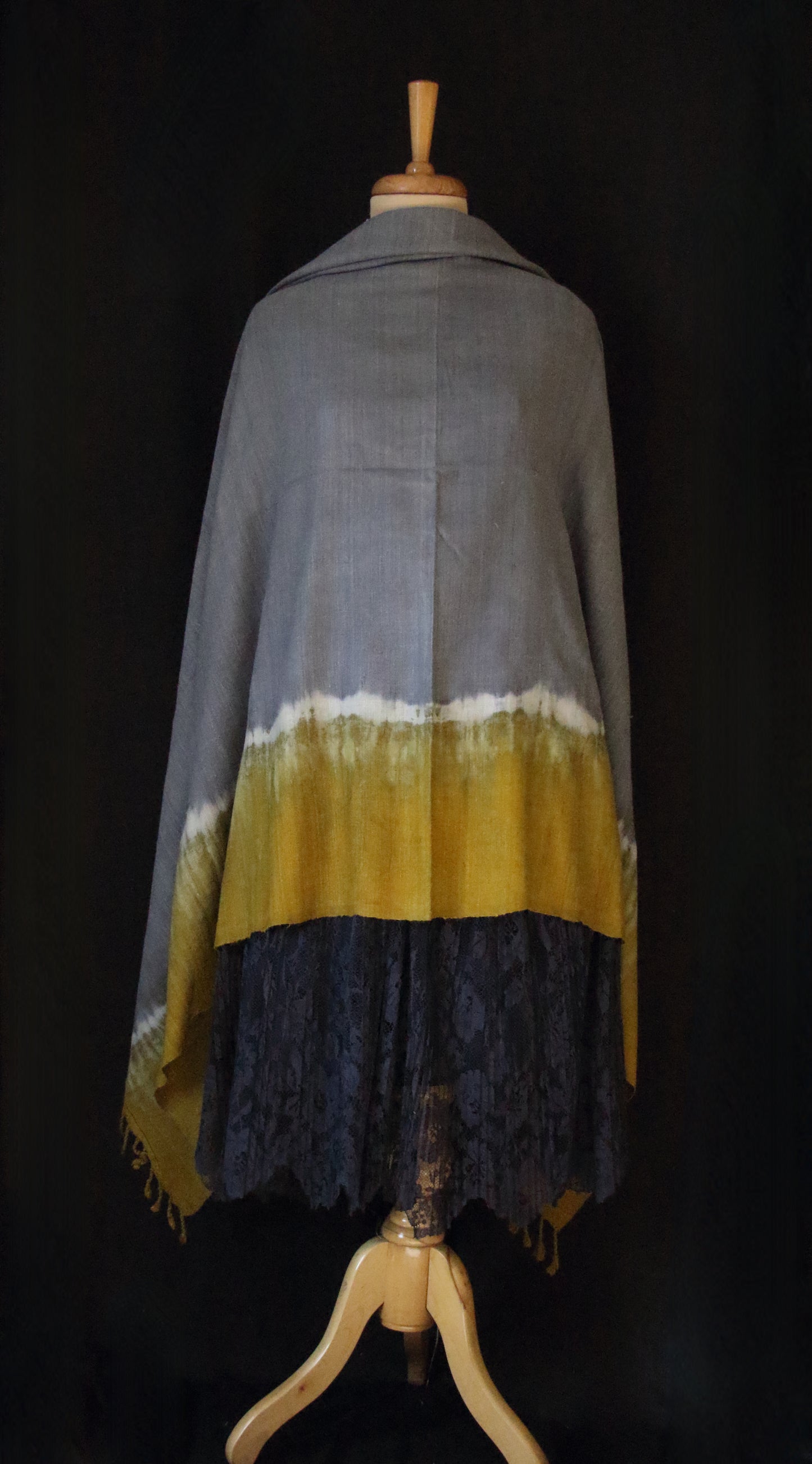 Tie & dye Handwoven Natural Dyed Eri Silk Throw / Shawl from Assam