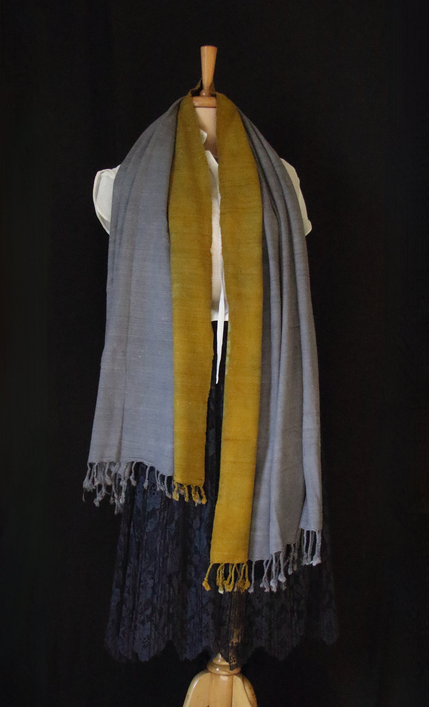 Tie & dye Handwoven Natural Dyed Eri Silk Throw / Shawl from Assam