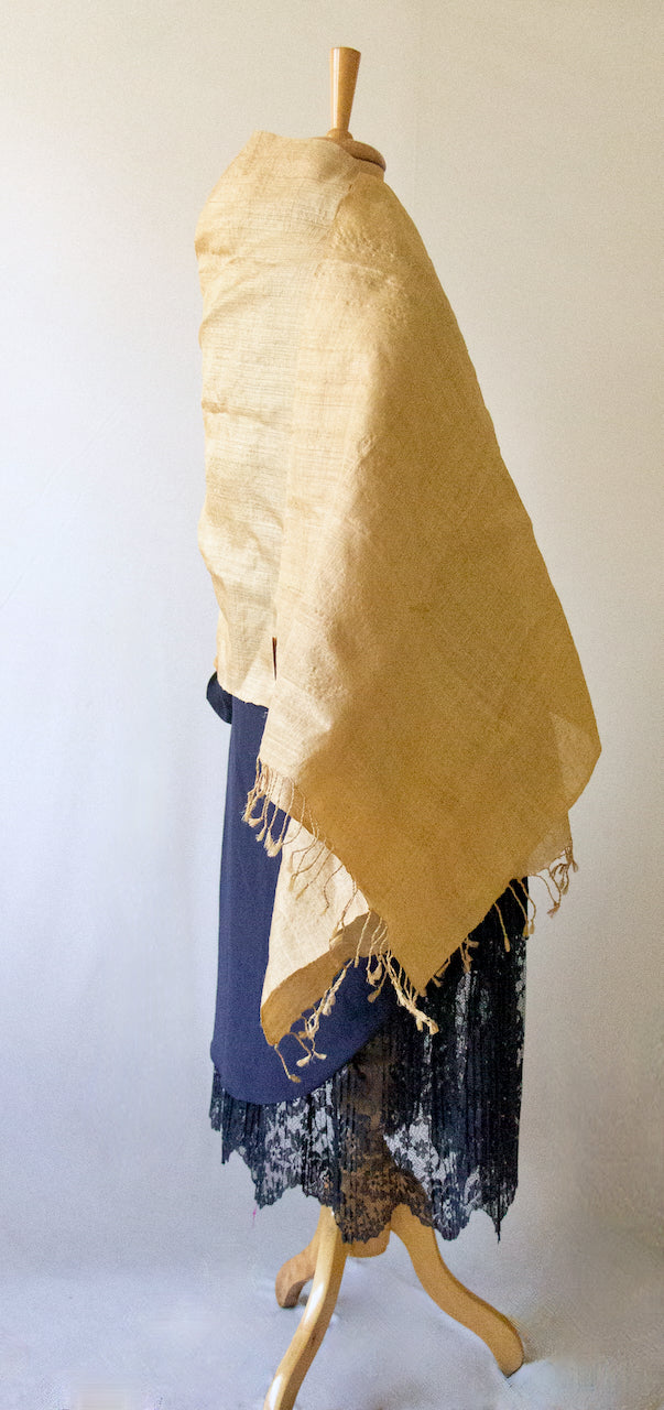 Hundred Percent Handwoven Muga Silk / Golden Silk Scarf from Assam