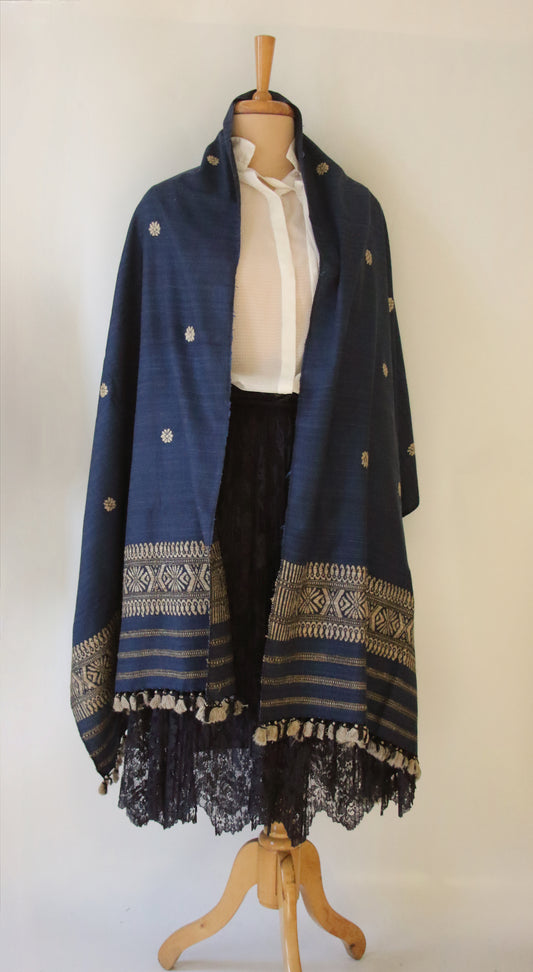 Indigo  Colour Handloom Eri Silk Shawl / Dupatta from Assam ,