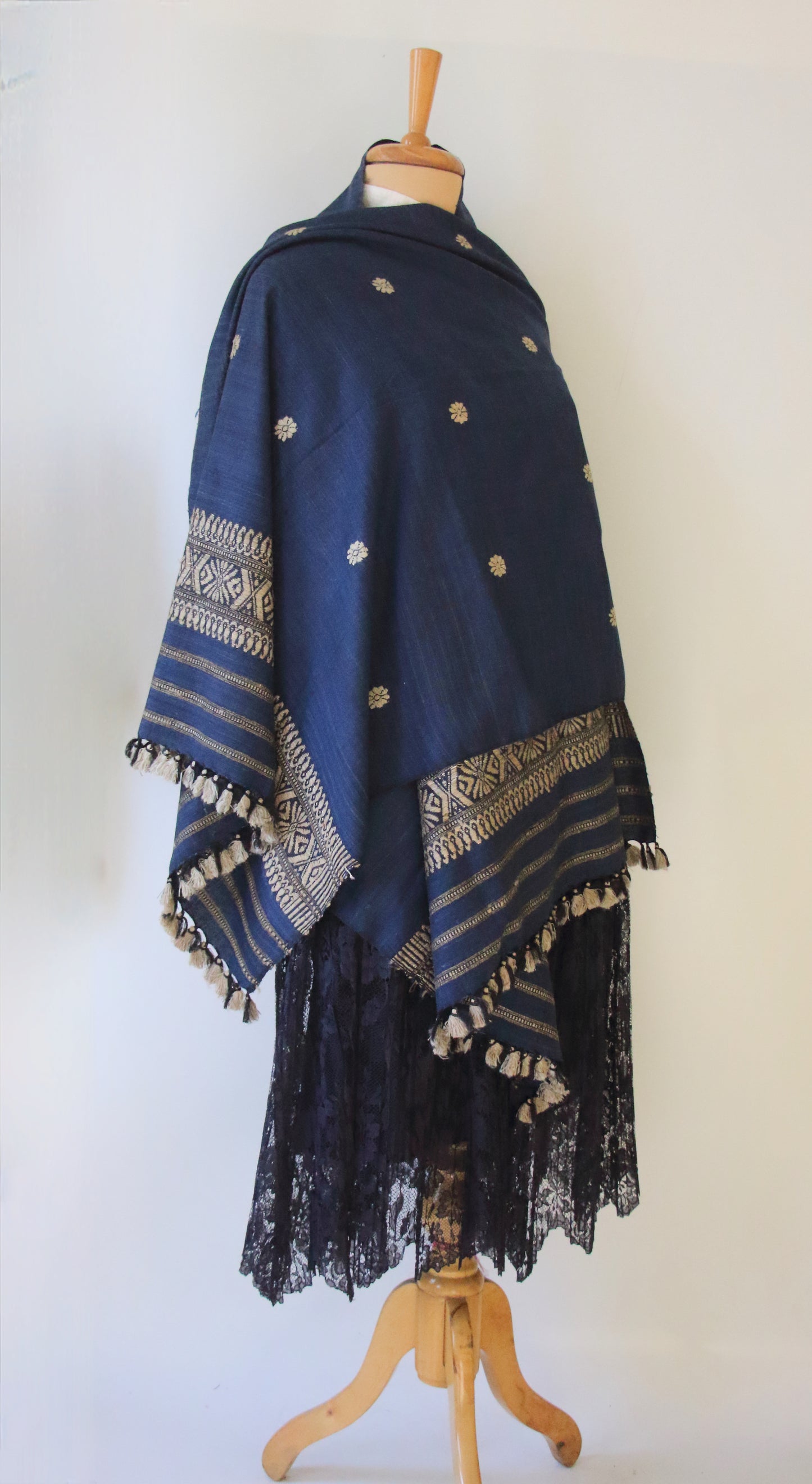 Indigo  Colour Handloom Eri Silk Shawl / Dupatta from Assam ,