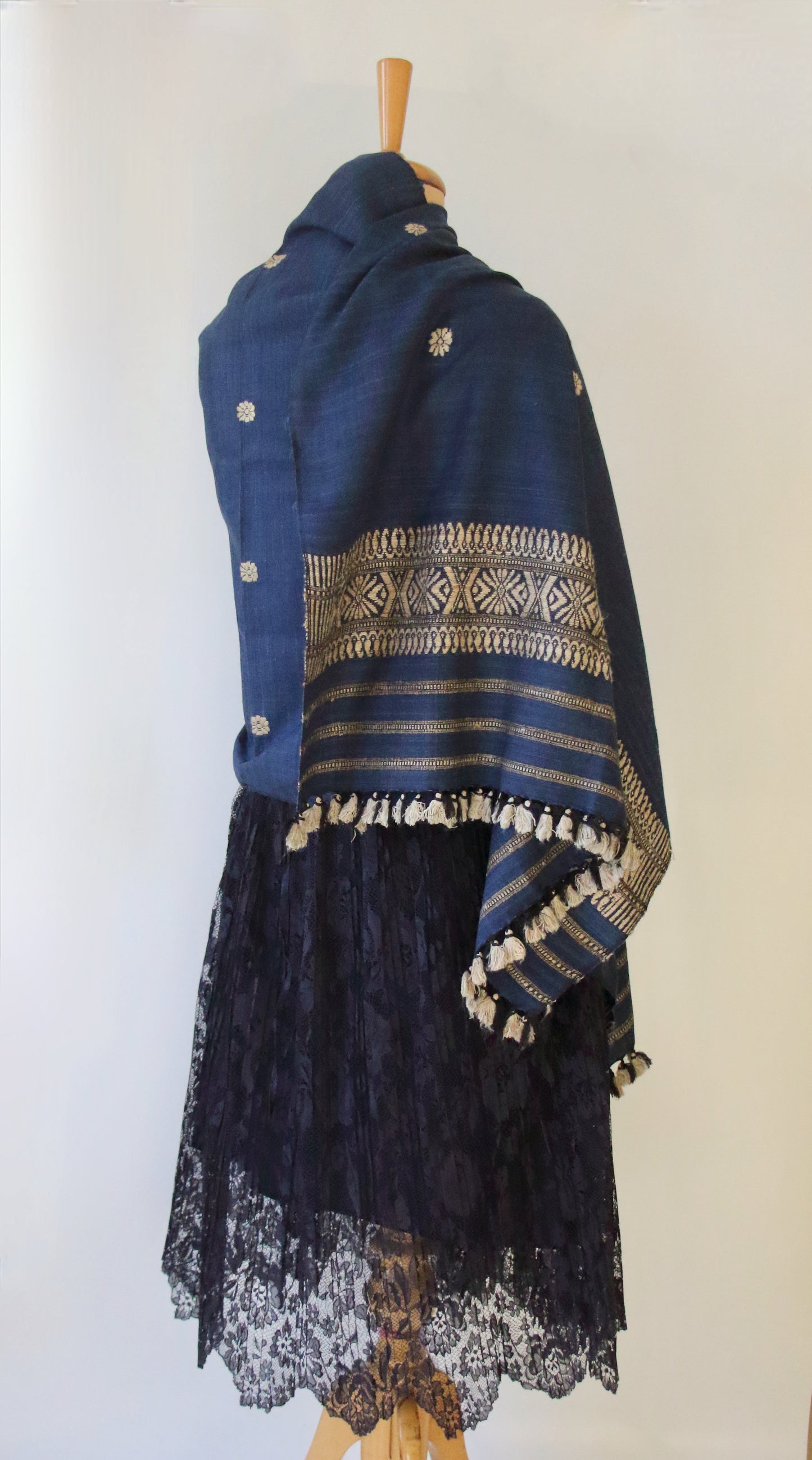 Indigo  Colour Handloom Eri Silk Shawl / Dupatta from Assam ,