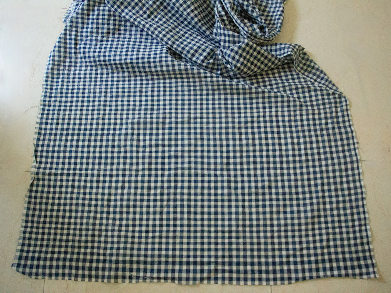 Hand Woven and Natural Indigo Dyed Cotton Yardage from Assam