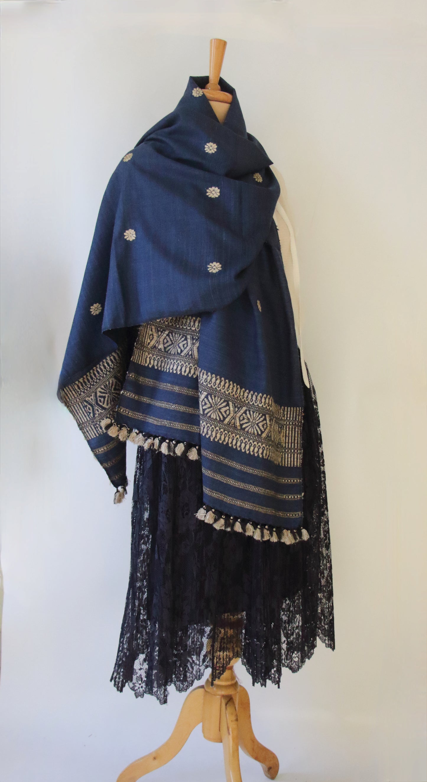 Indigo  Colour Handloom Eri Silk Shawl / Dupatta from Assam ,