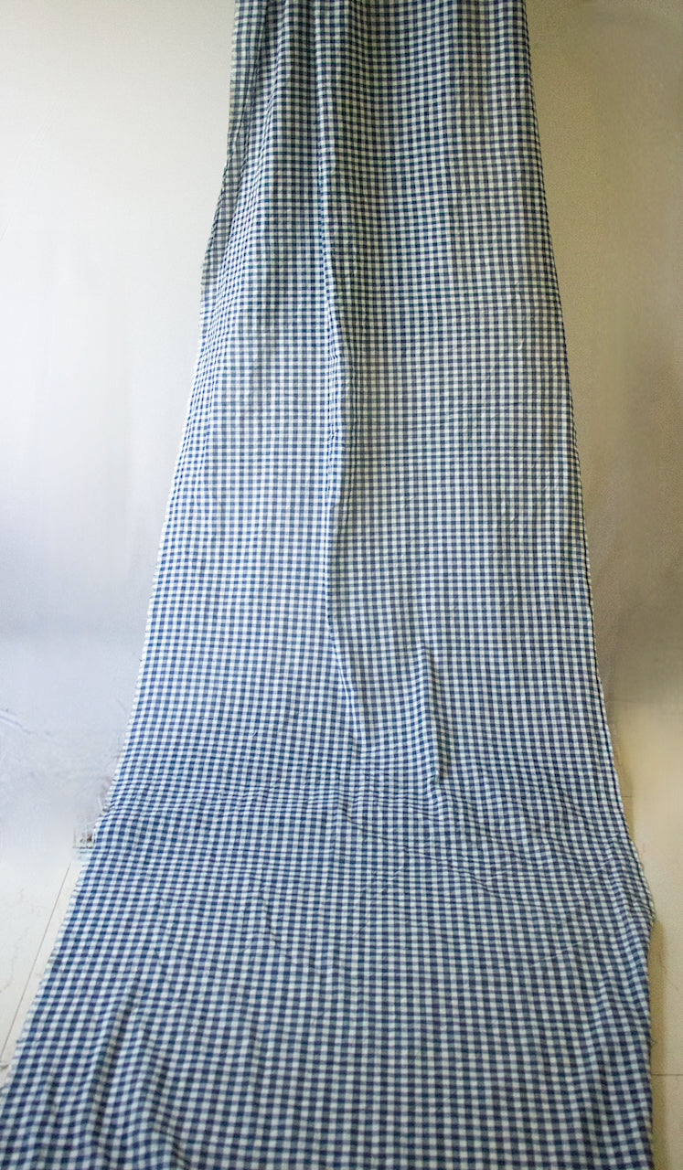 Hand Woven and Natural Indigo Dyed Cotton Yardage from Assam