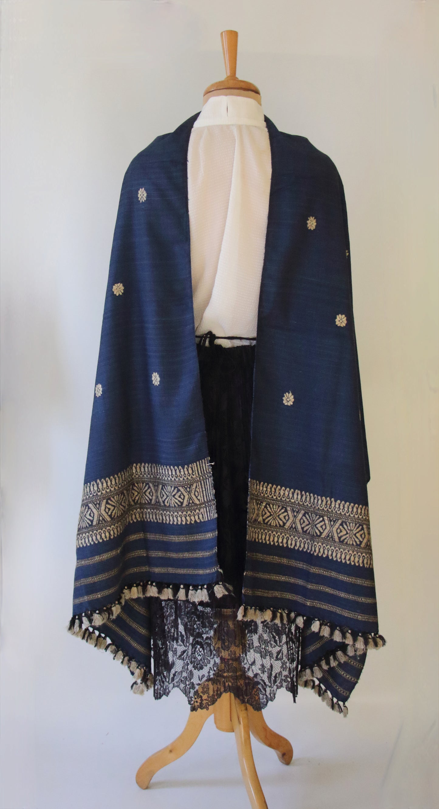 Indigo  Colour Handloom Eri Silk Shawl / Dupatta from Assam ,
