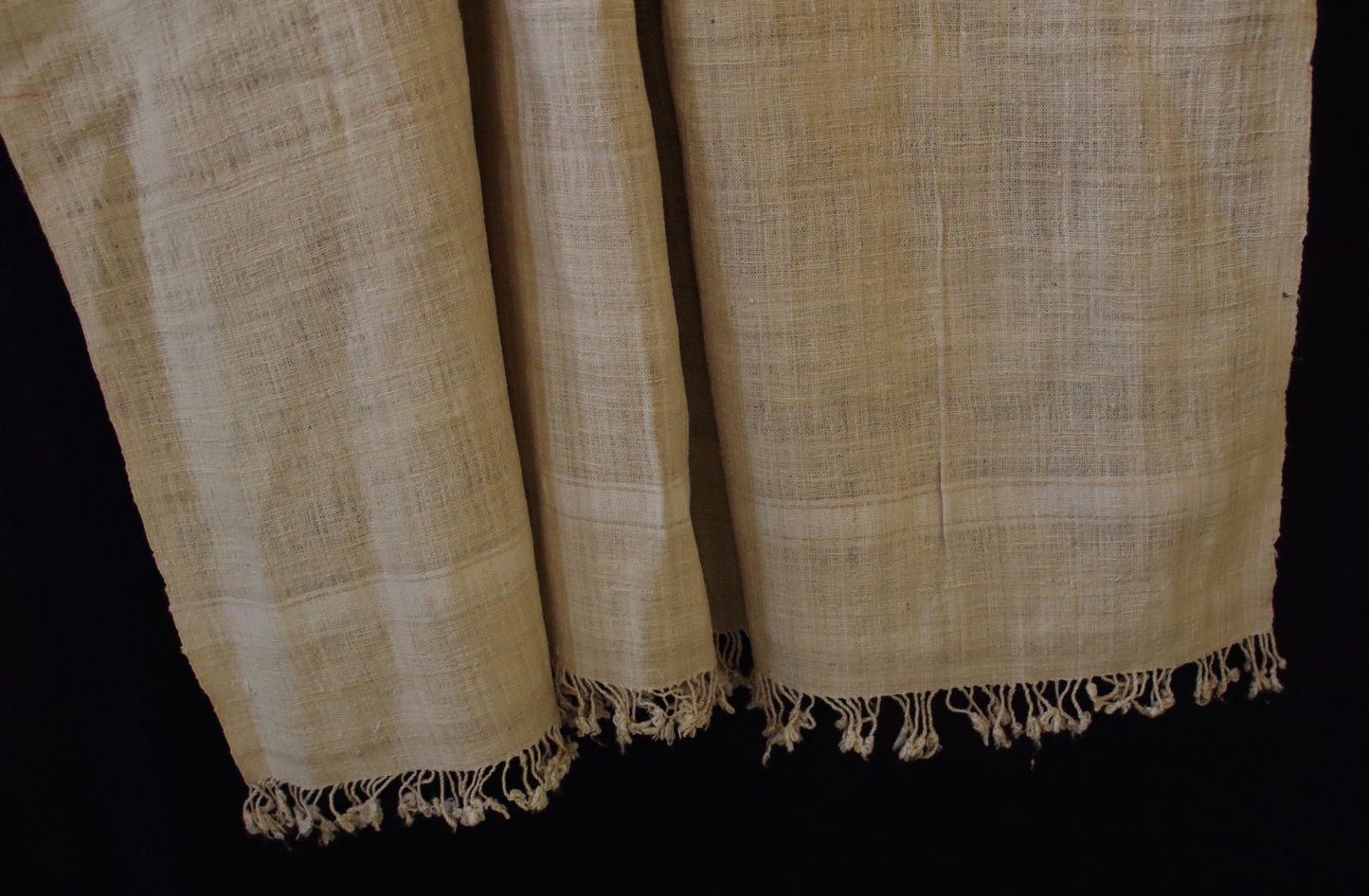 Natural soft beige Handwoven / Handspun Eri Silk Shawl from Assam
