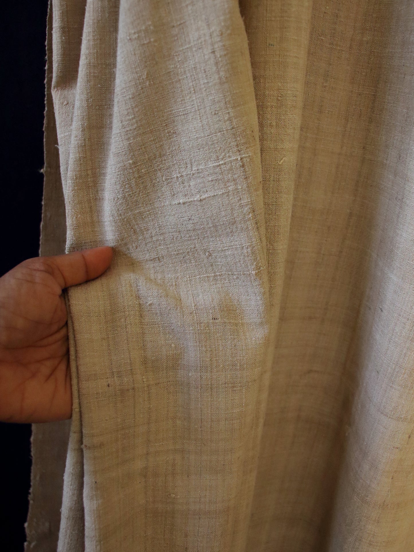 Natural soft beige Handwoven / Handspun Eri Silk Shawl from Assam