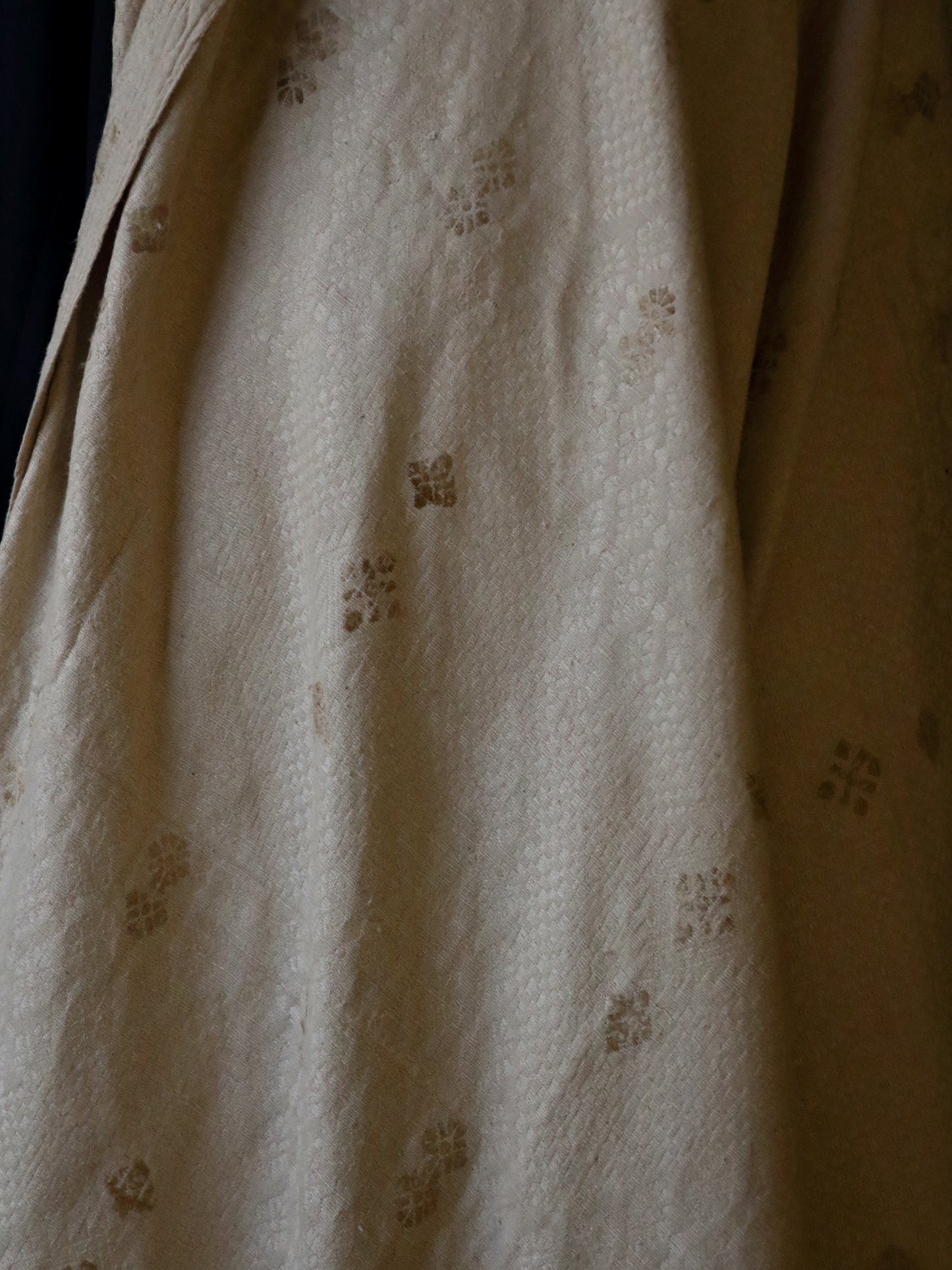 Natural Beige Colour all over patterned Eri Silk Throw / Shawl from Assam