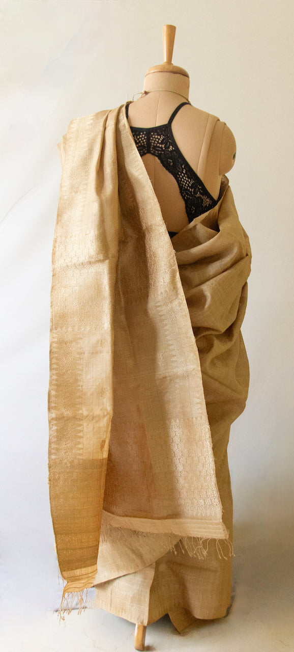 Luxurious Golden Muga Silk Saree from Assam , India